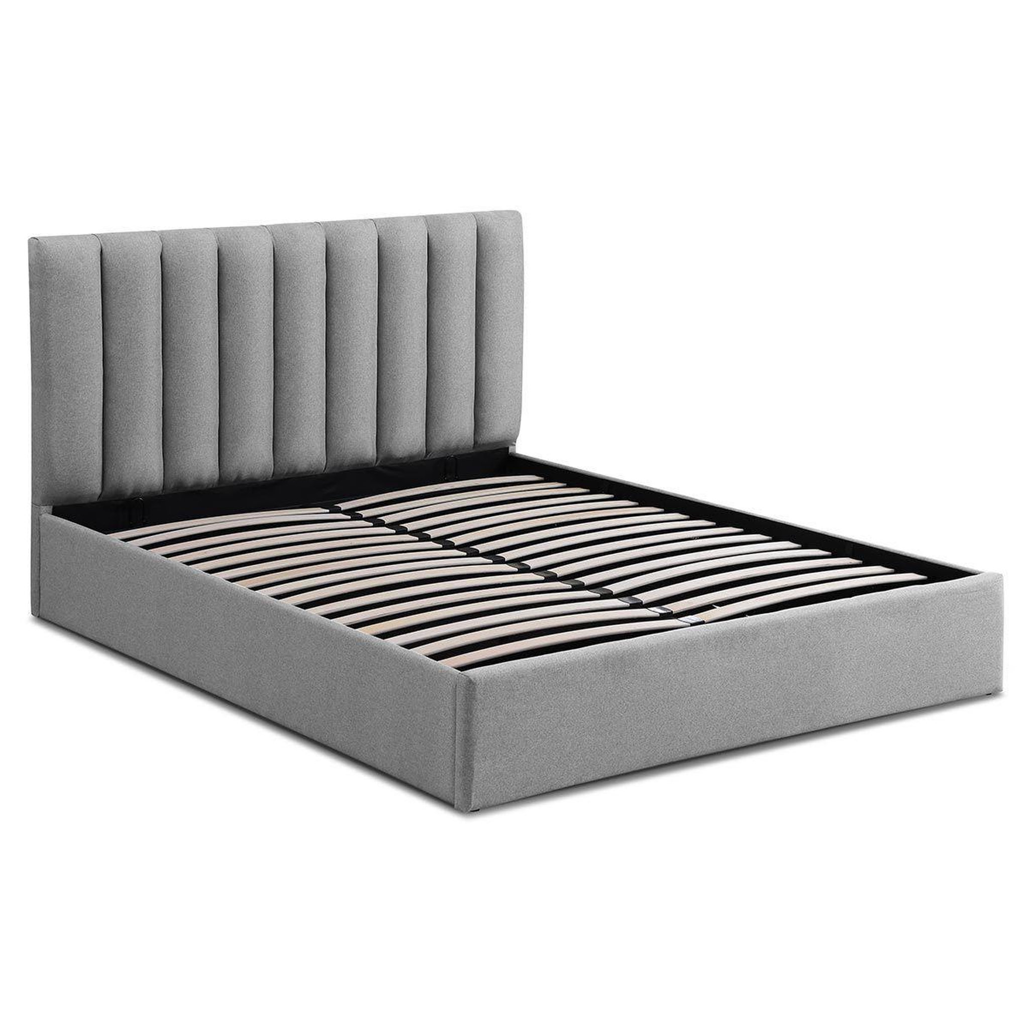 Paris Prix Lit coffre design en tissu  songa  160x200cm gris
