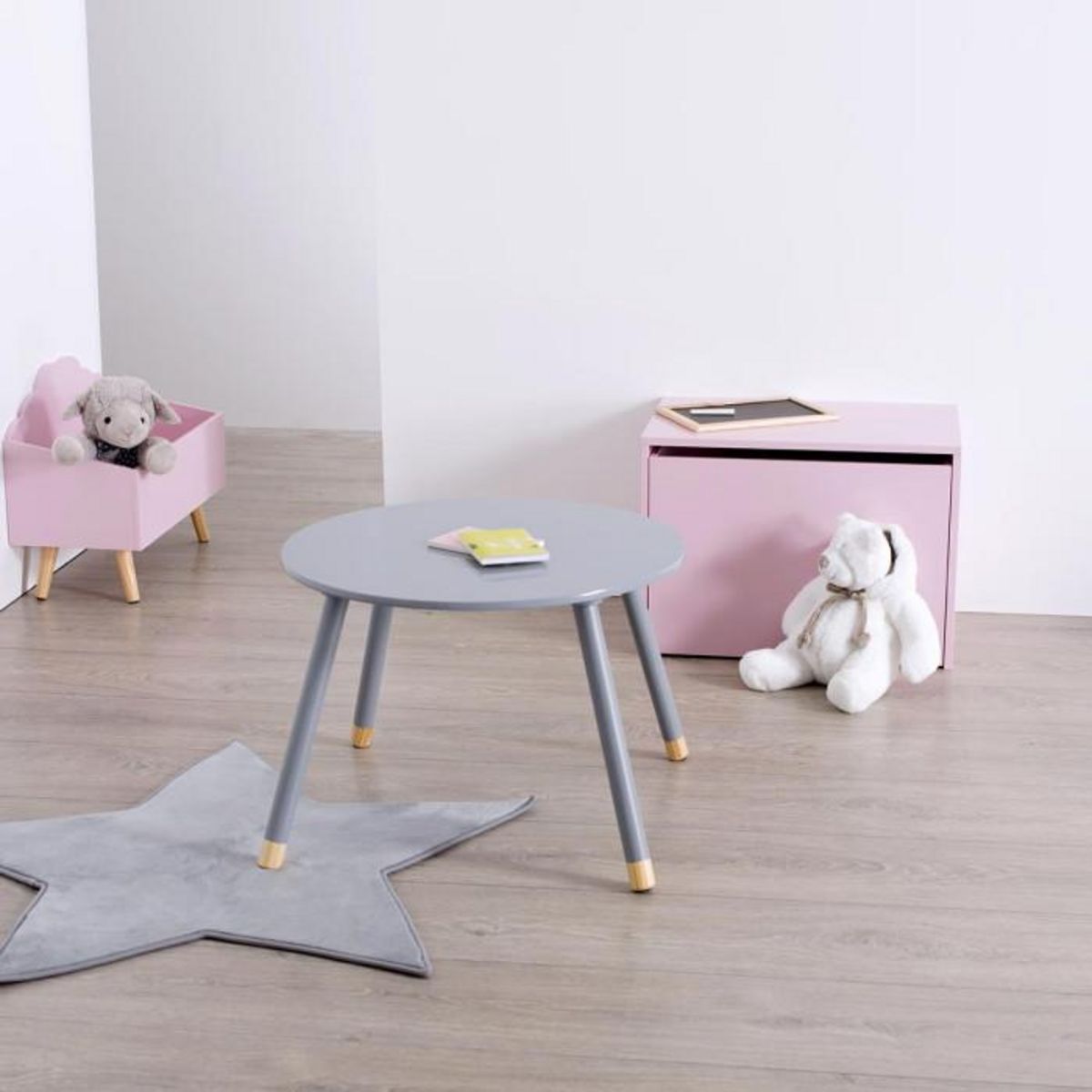 Atmosphera Kids Table Enfant Design  Douceur  60cm Gris