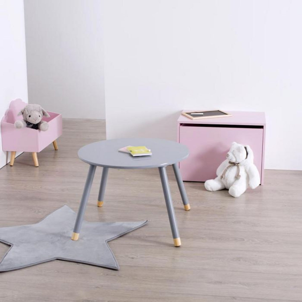 Atmosphera Kids Table Enfant Design  Douceur  60cm Gris