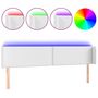 Voir la diapositive 2 : VIDAXL Tete de lit a LED Blanc 183x16x78/88 cm Similicuir