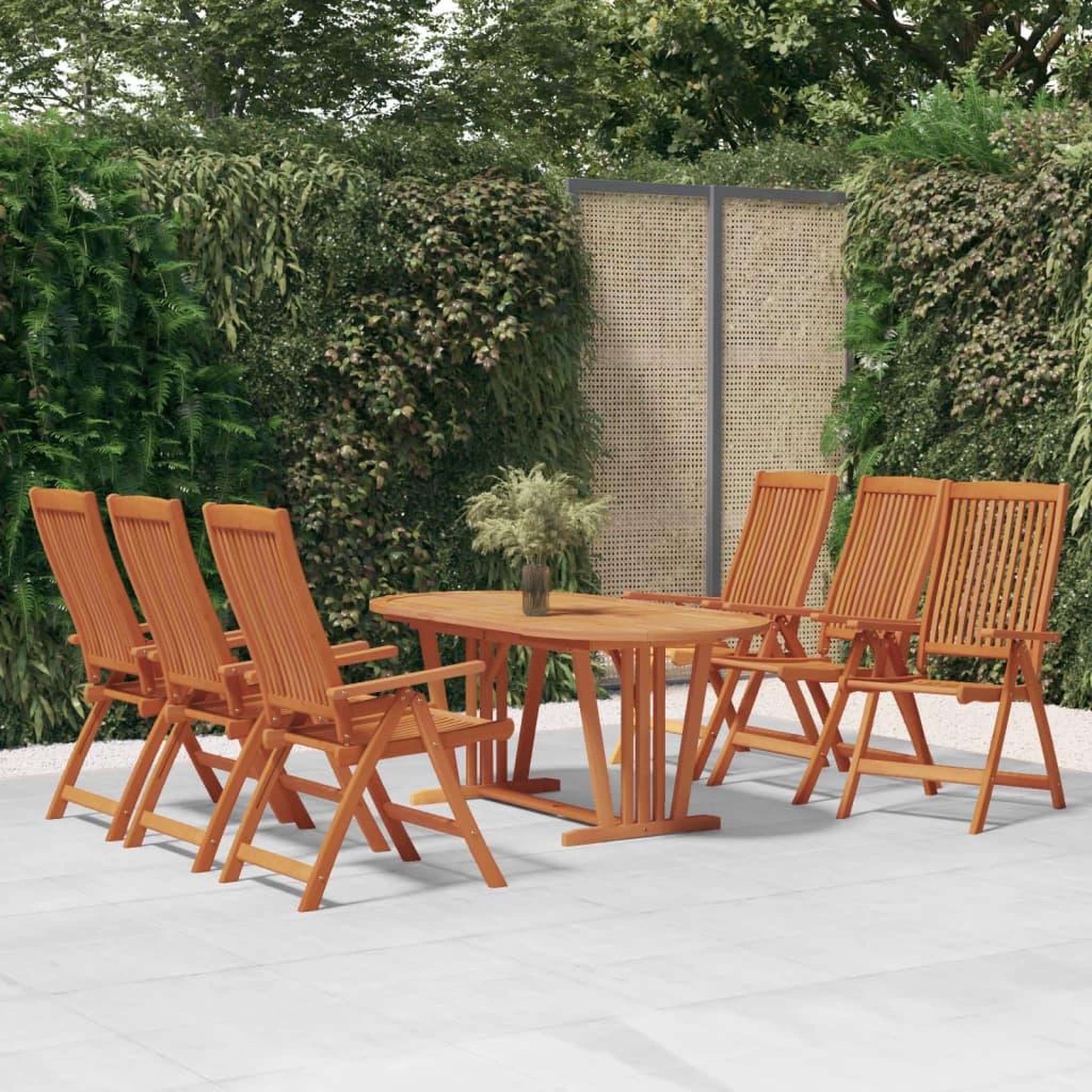 VIDAXL Ensemble a manger de jardin 7 pcs Bois d'eucalyptus massif