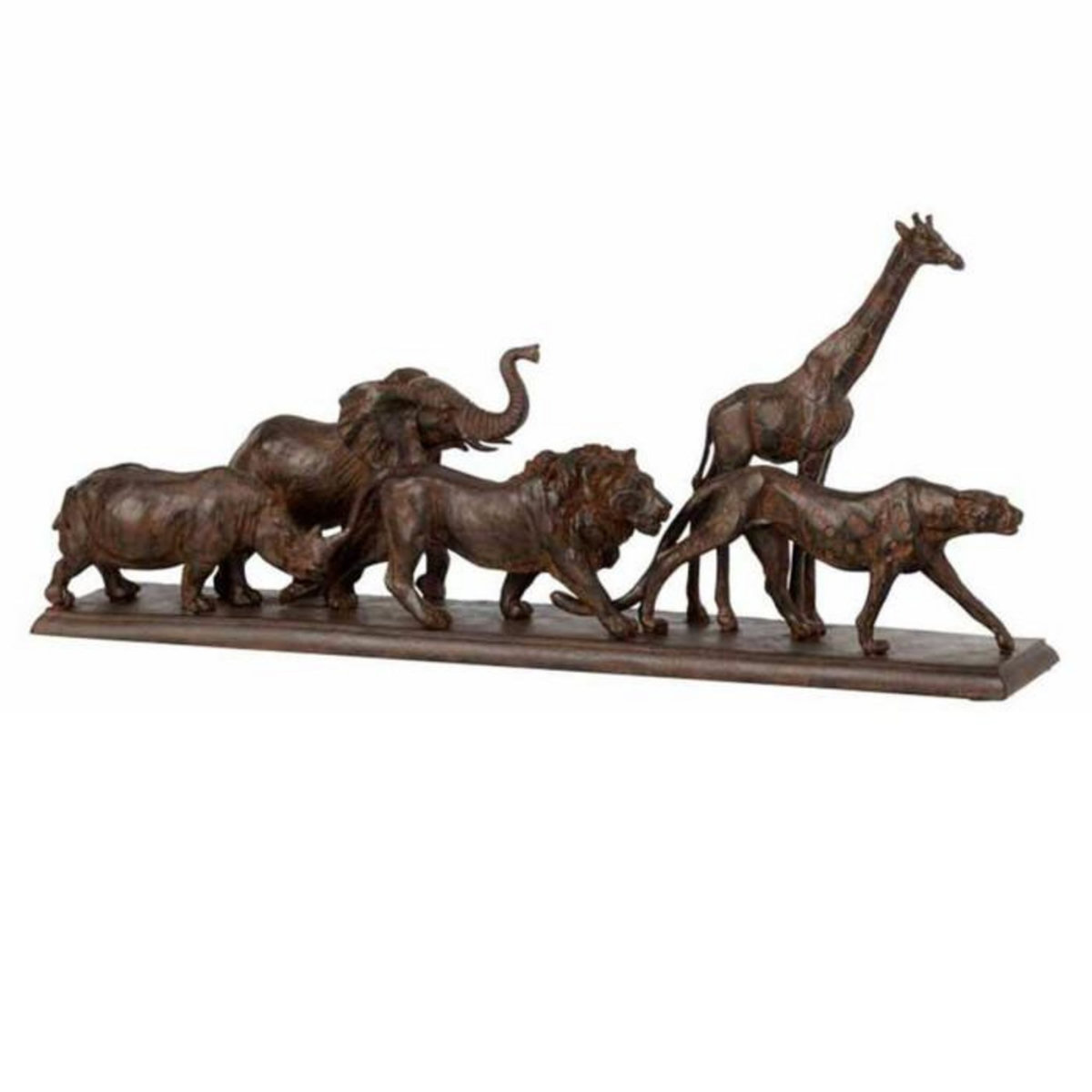 Paris Prix Statue Déco  5 Animaux  51cm Marron
