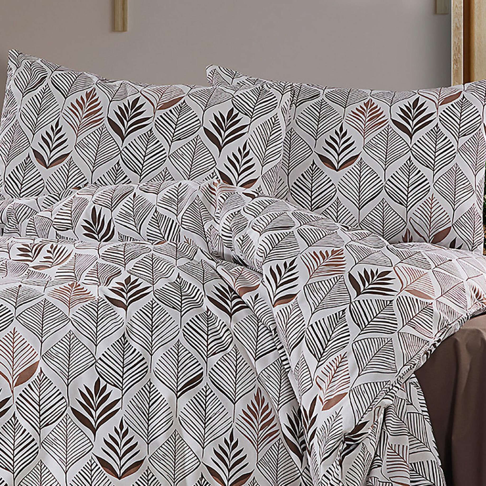 Voir la diapositive 3 : Home collection Parure housse de couette 100% coton 57 fils imprimé - lignora