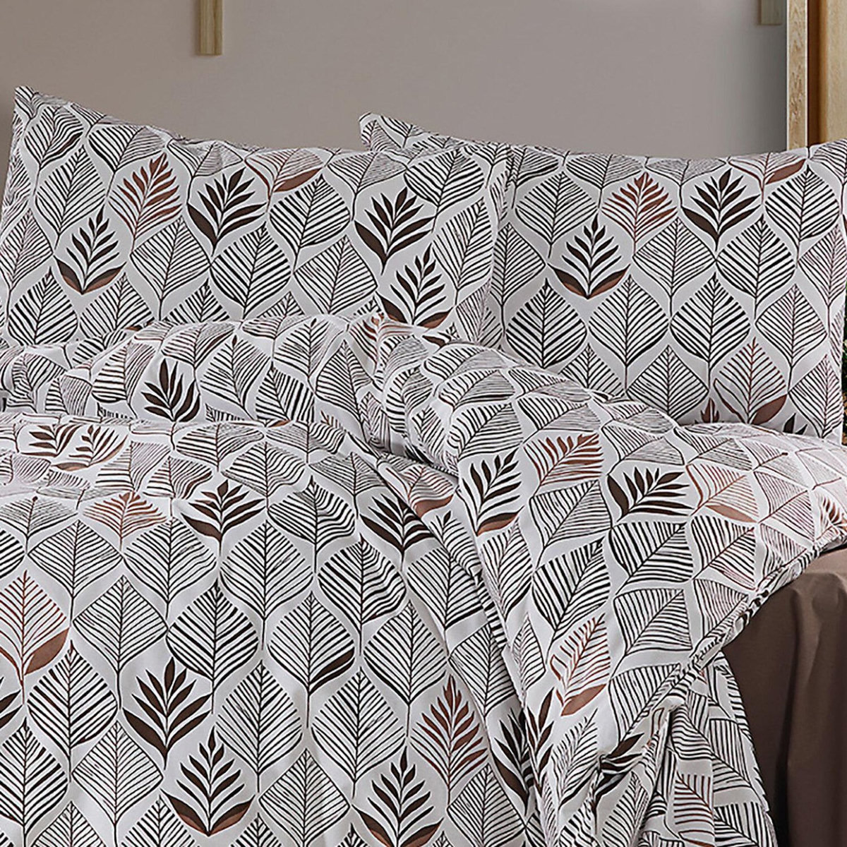 Home collection Parure housse de couette 100% coton 57 fils Imprimé - Lignora