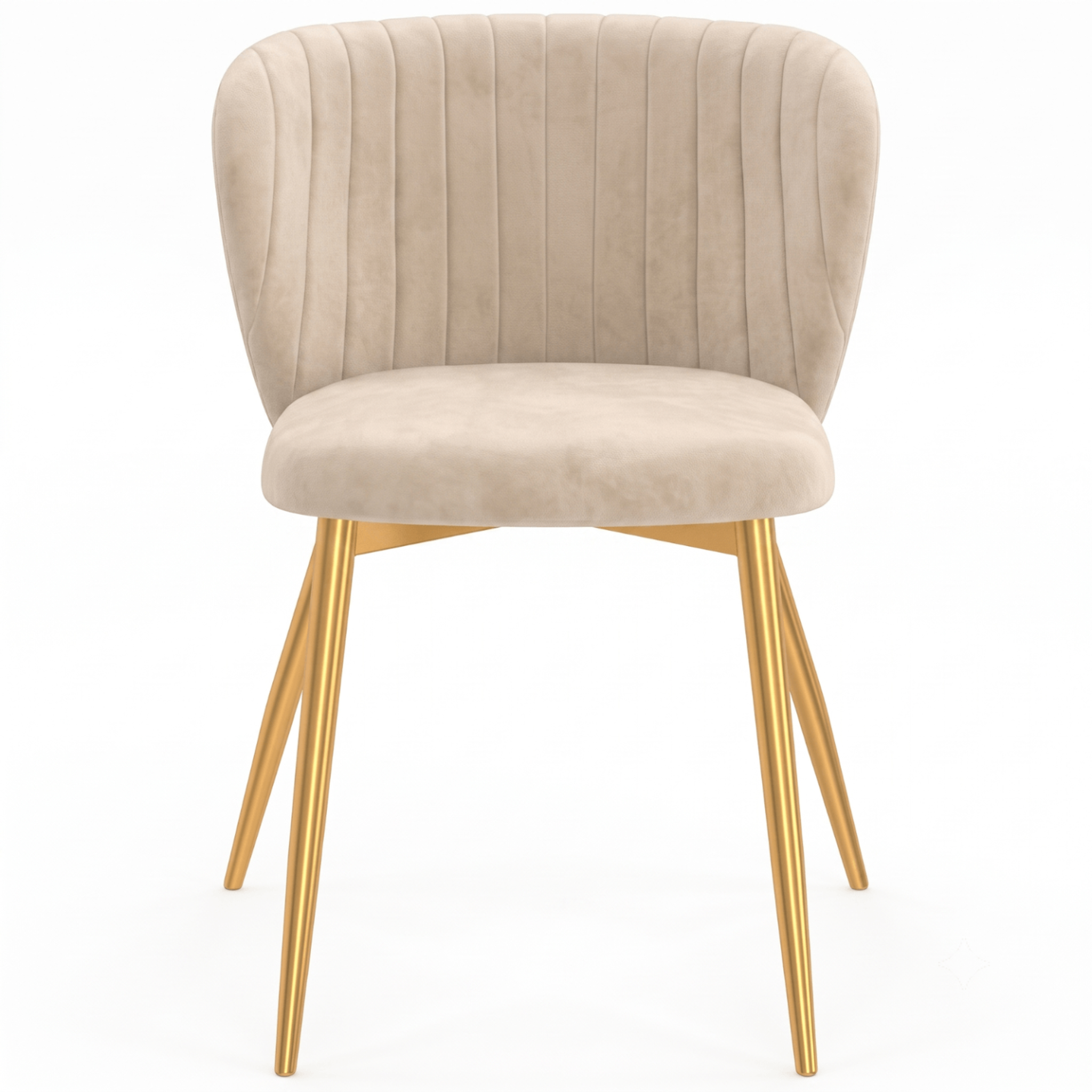 Voir la diapositive 4 : ID MARKET Lot de 6 chaises kasia en velours beige pieds dorés