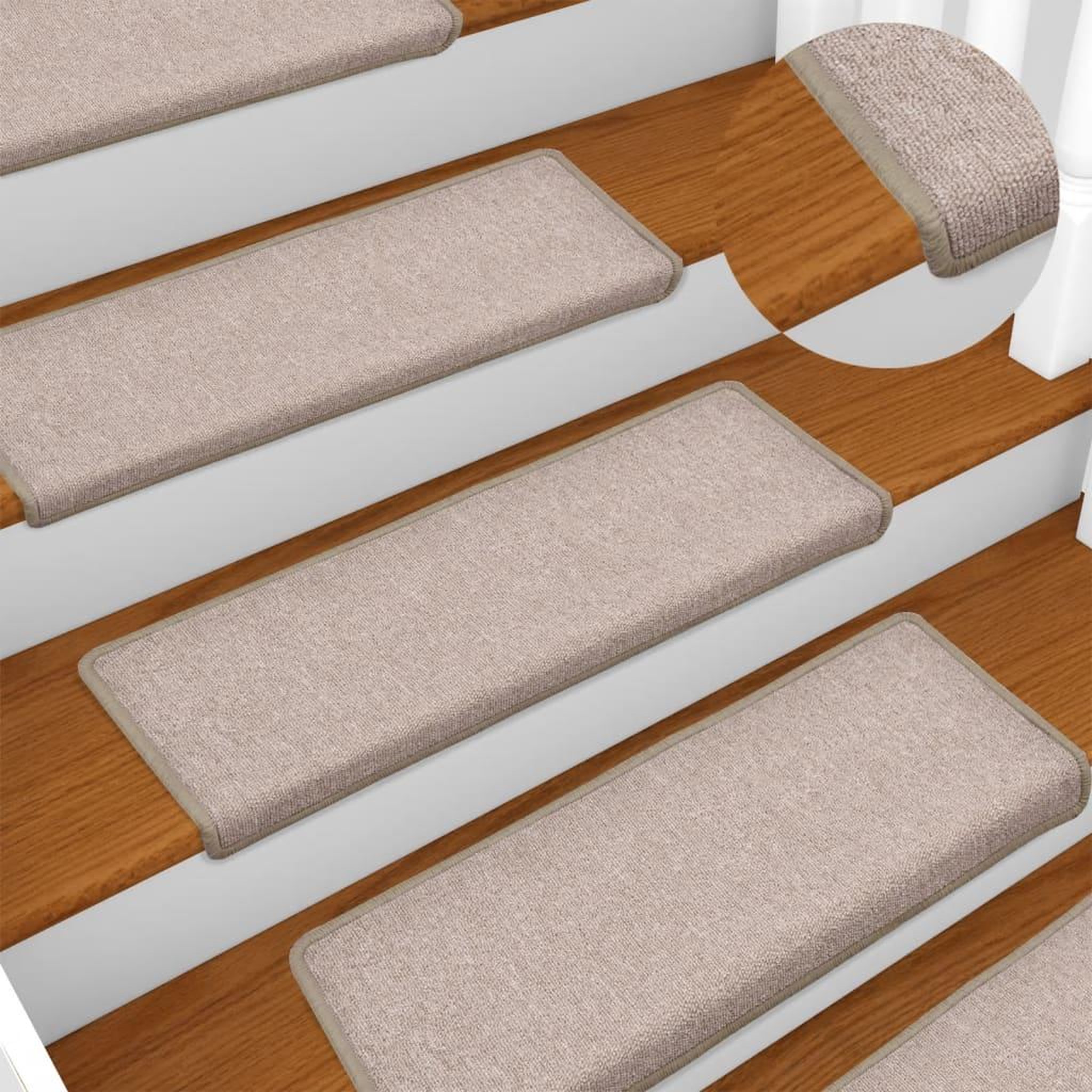 Voir la diapositive 1 : VIDAXL Tapis d'escalier 15 pcs 65x21x4 cm Taupe