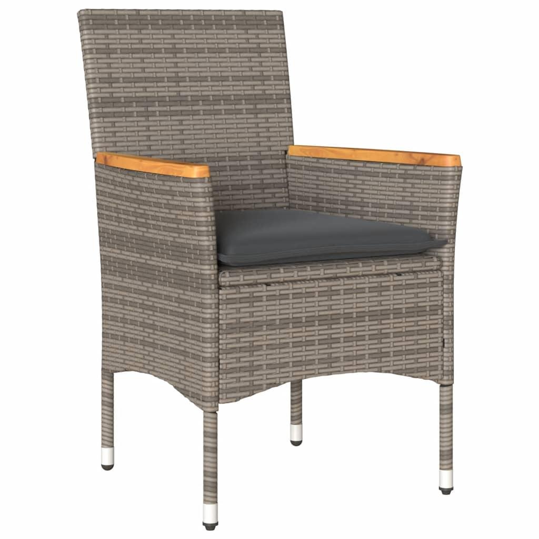 Voir la diapositive 4 : VIDAXL Chaises de jardin avec coussins lot de 2 gris resine tressee