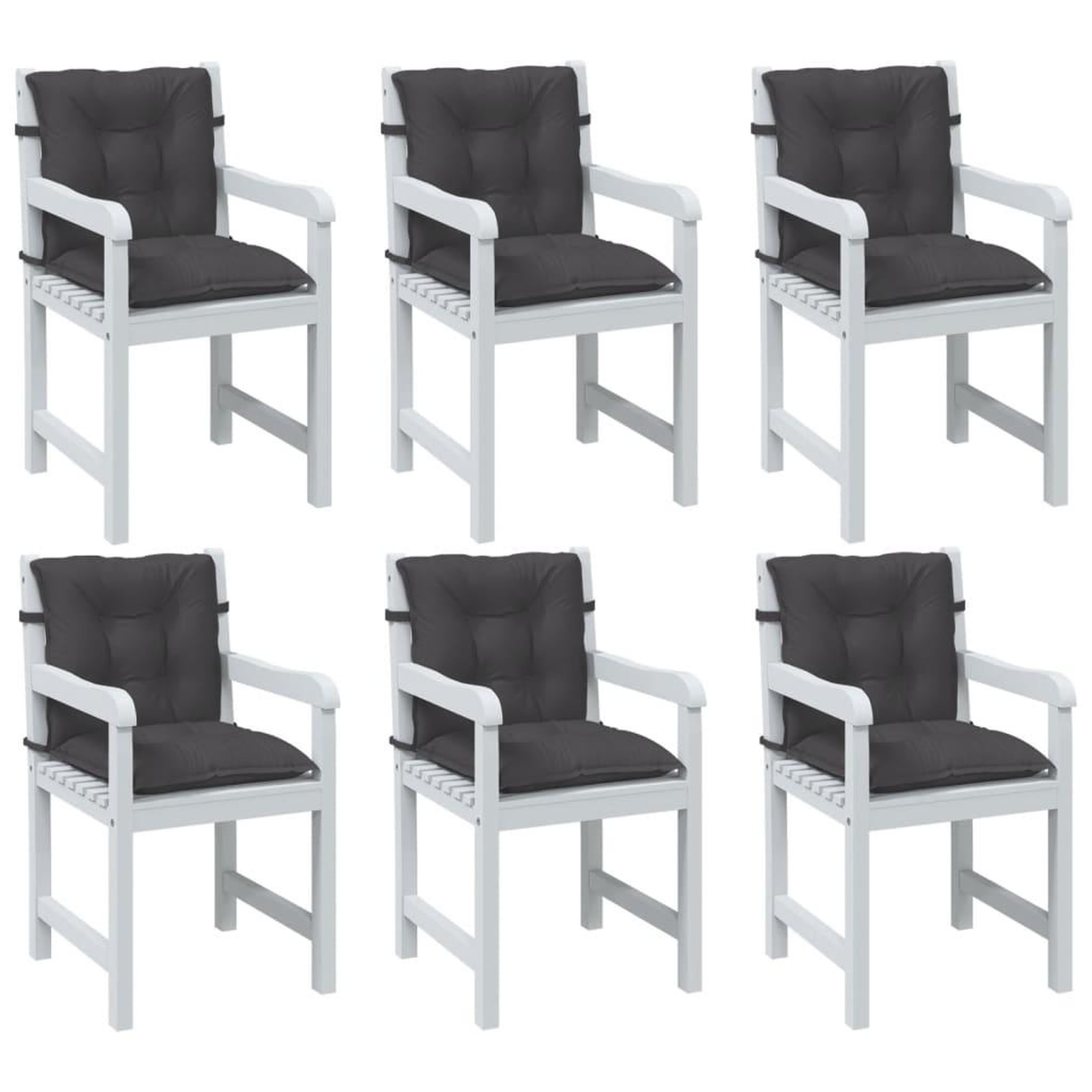 VIDAXL Coussins de chaise a dossier bas lot de 6 anthracite melange