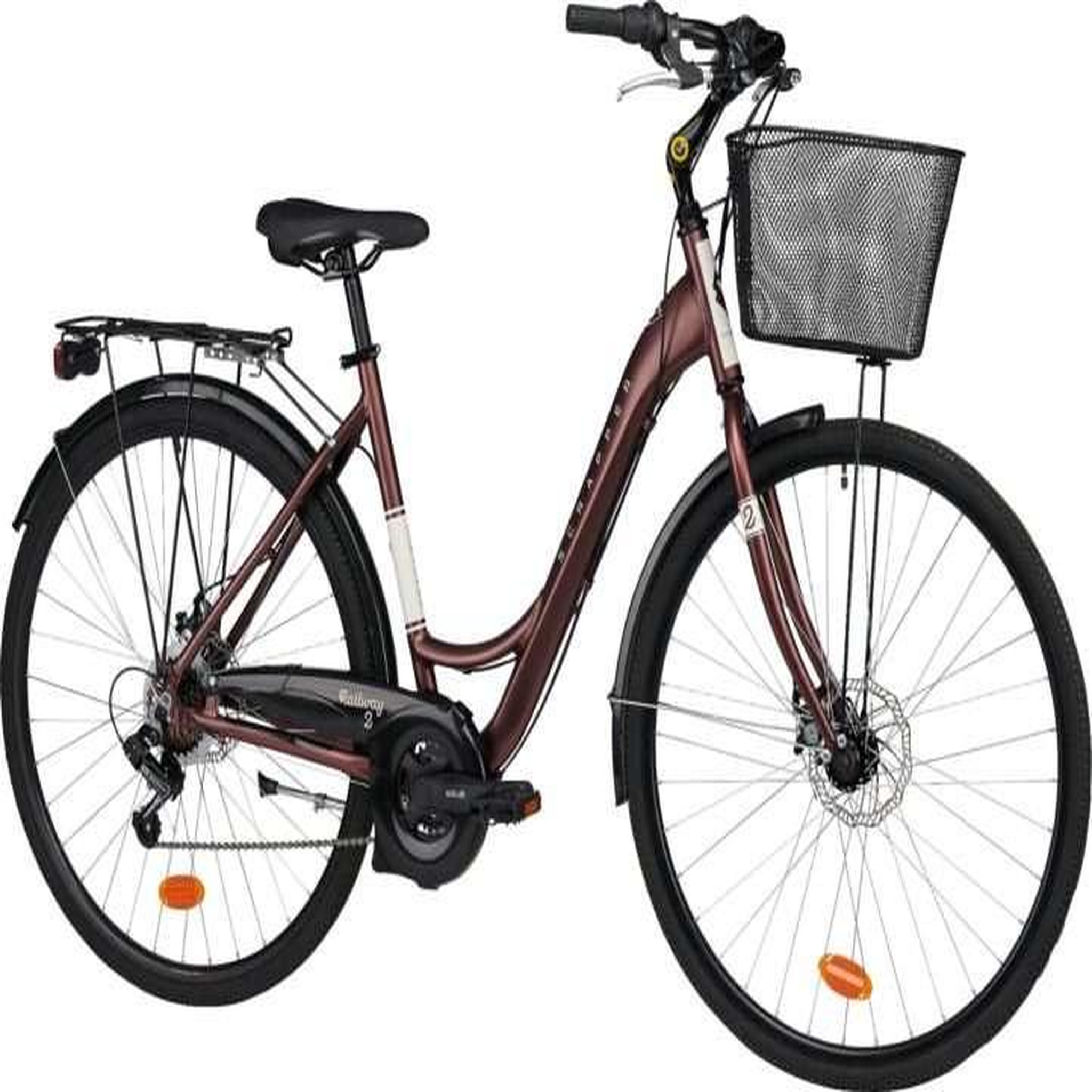 SCRAPPER Vélo VTC 28'' Ville Rigide Femme Alu  Scrapper Railway 2  - Taille L (1.70 m - 1.80 m) - 18 vitesses - Enjambement bas – Freins V-brake - Shimano -  Equipé City - Double freins à disque - Potence réglable Alu