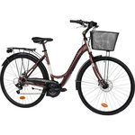 SCRAPPER Vélo VTC 28'' Ville Rigide Femme Alu  Scrapper Railway 2  - Taille L (1.70 m - 1.80 m) - 18 vitesses - Enjambement bas – Freins V-brake - Shimano -  Equipé City - Double freins à disque - Potence réglable Alu
