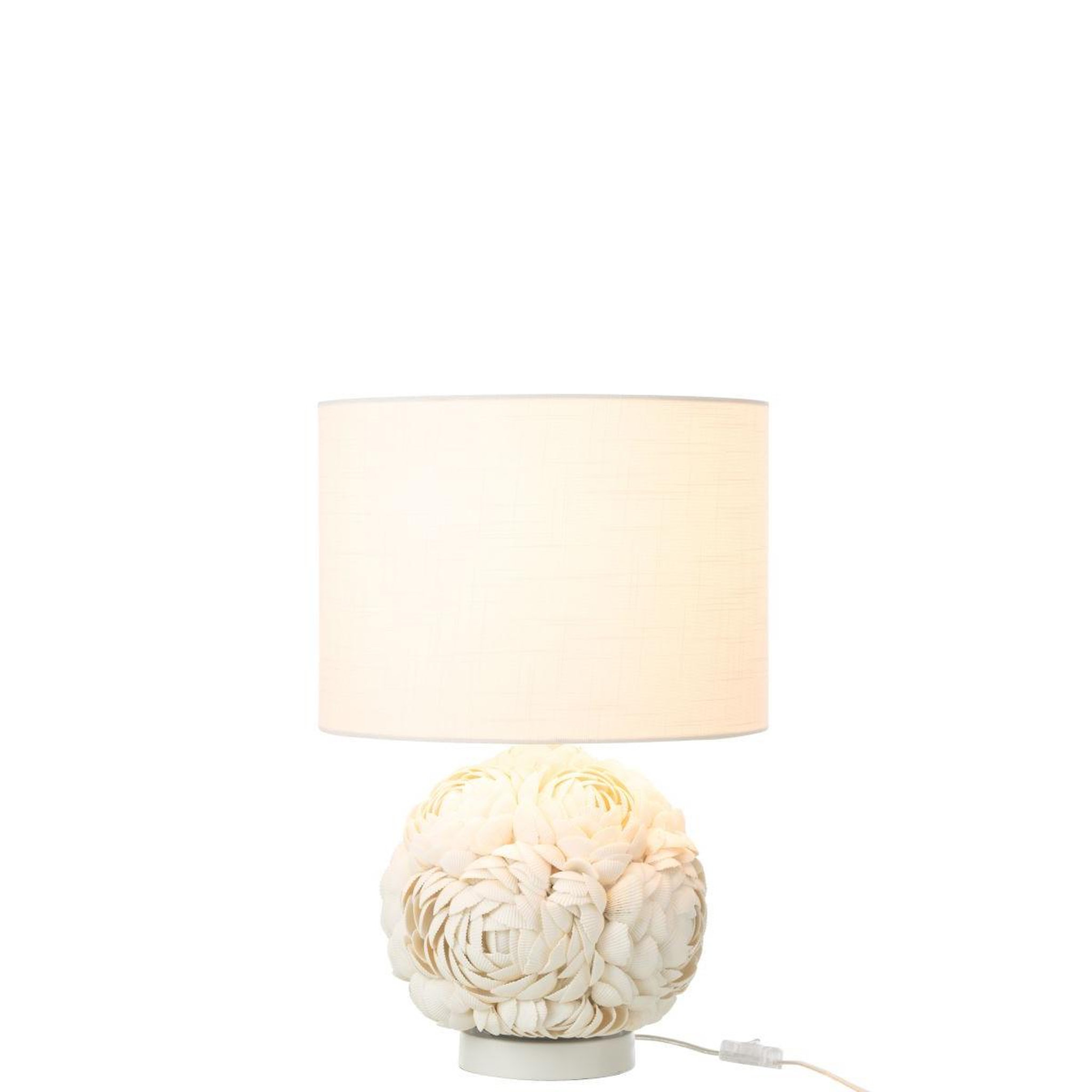 Voir la diapositive 2 : J-LINE Lampe à poser coquillage  beach  50cm blanc