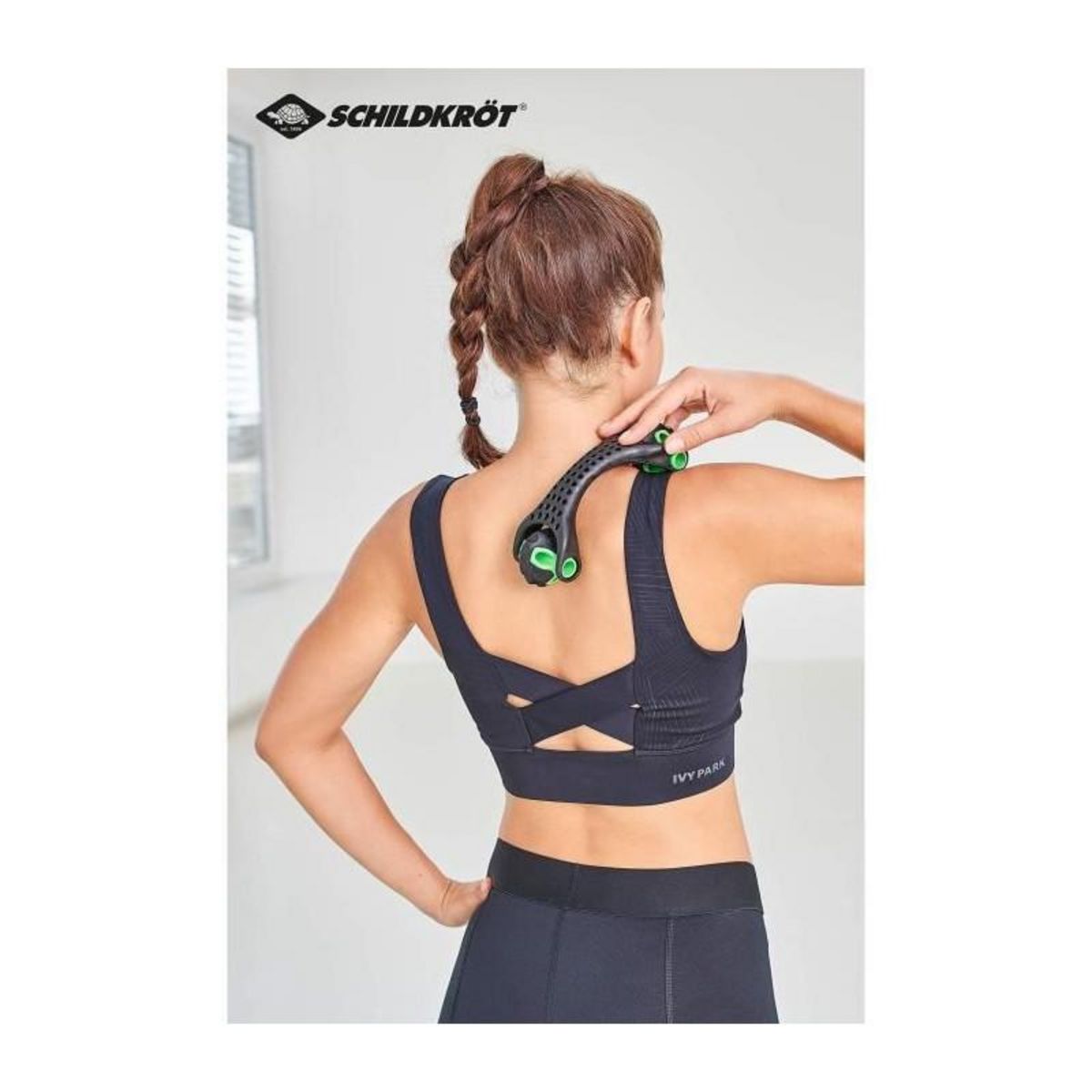 SCHILDKROT Schildkröt Fitness rouleau de massage 19 cm en polypropylene noir/vert