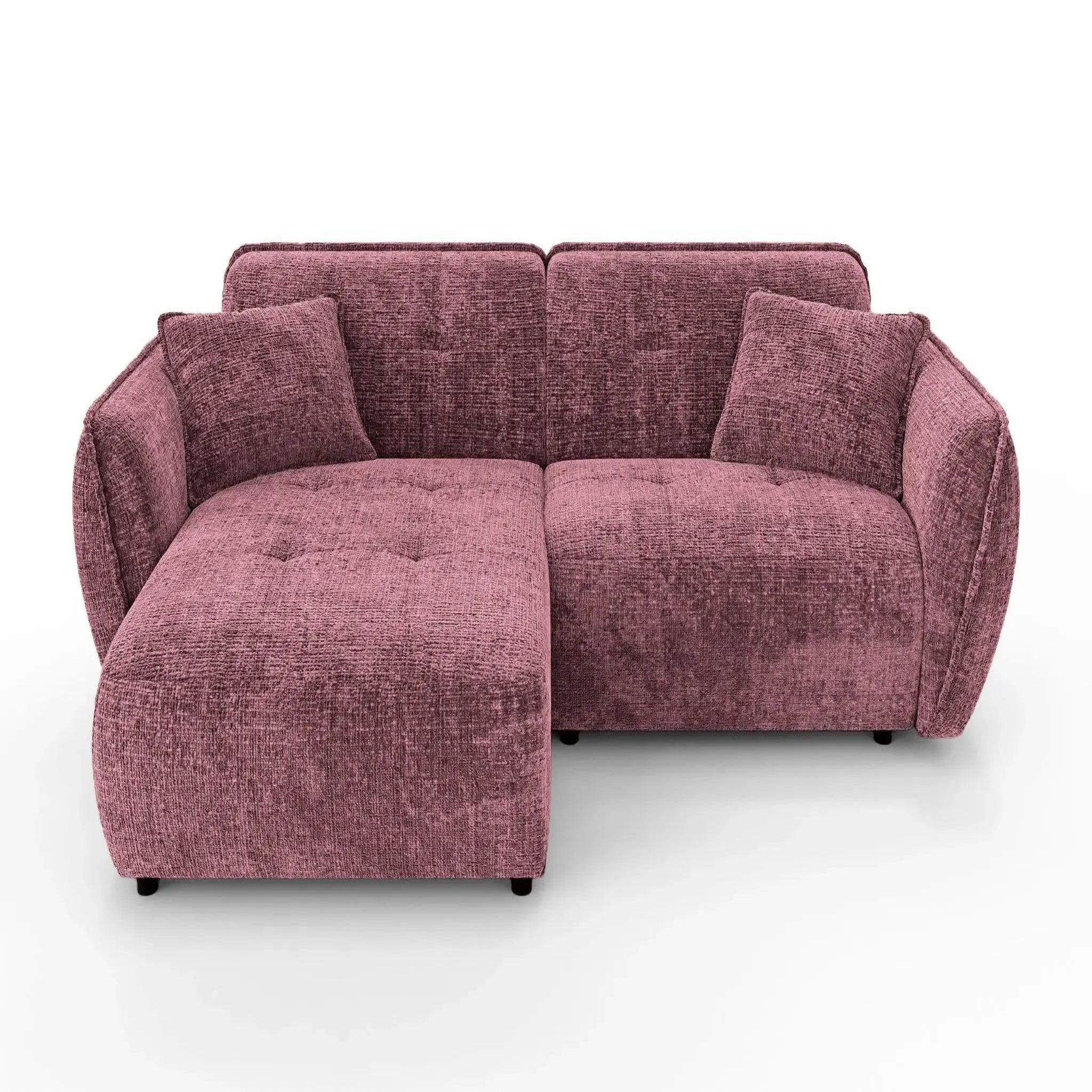 CASANOVA PARIS Mona - canapé d'angle tissu chenille 4 places droit. Coloris disponibles : Marron, Orange, Beige, Jaune, Rouge, Bleu, Vert, Gris