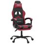 Voir la diapositive 2 : VIDAXL Chaise de jeu avec repose-pied Noir/rouge bordeaux Similicuir