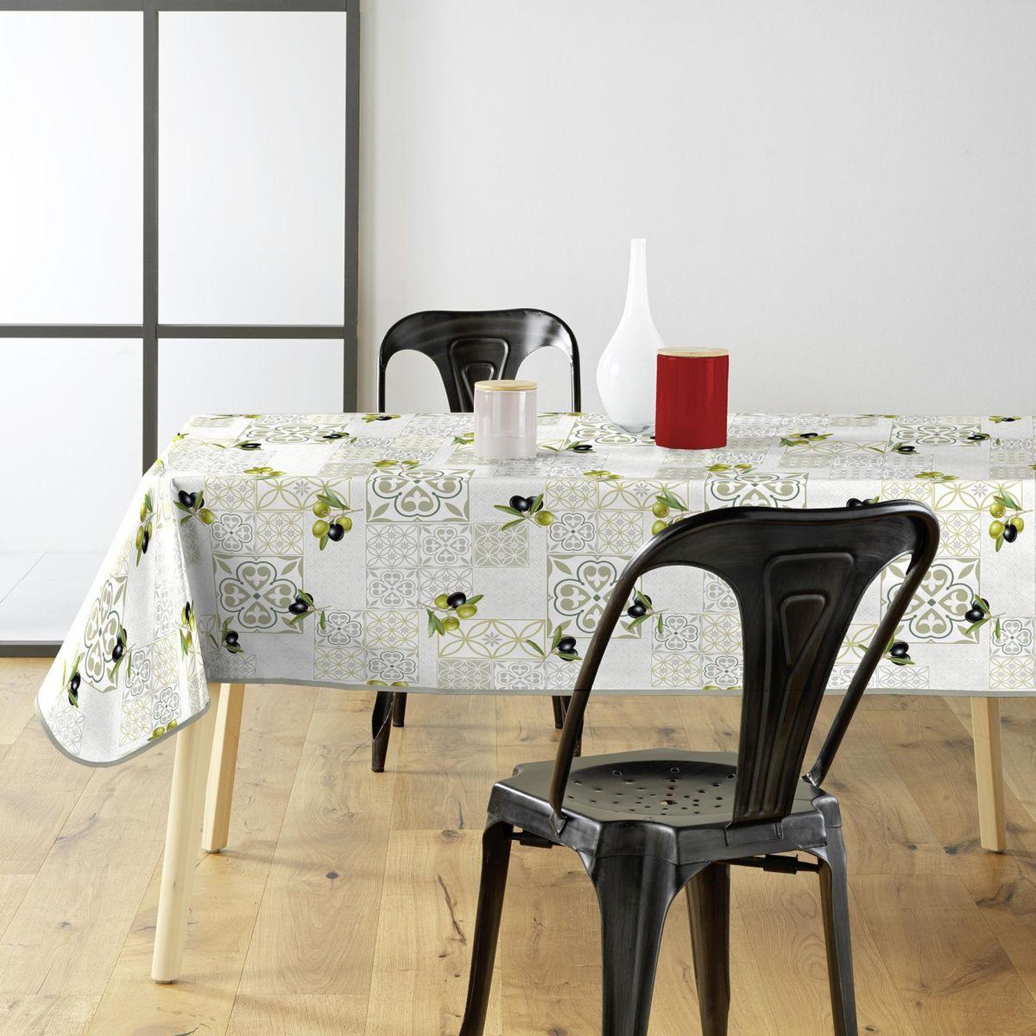 Douceur d'Intérieur Nappe toile cirée  andalousie  140x240cm vert