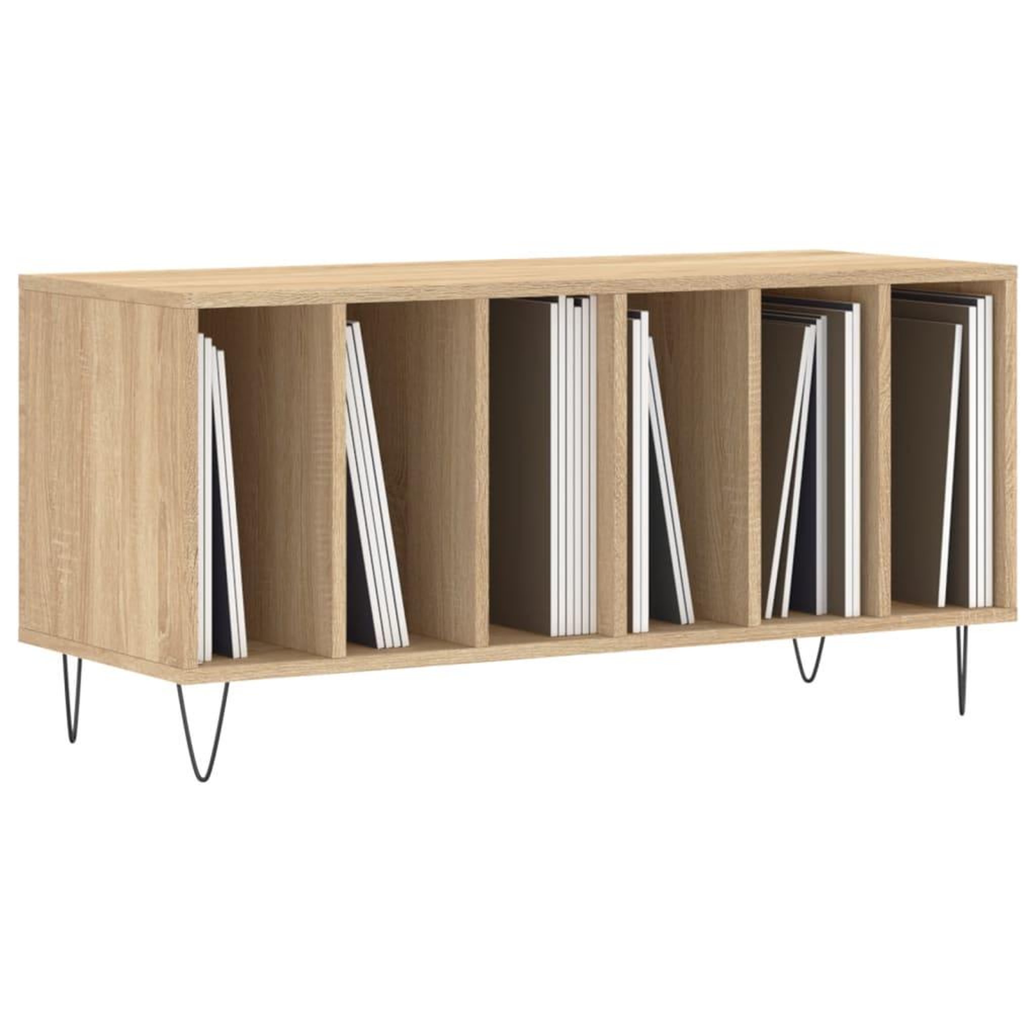 Voir la diapositive 3 : VIDAXL Armoire a disques chene sonoma 100x38x48 cm bois d'ingenierie