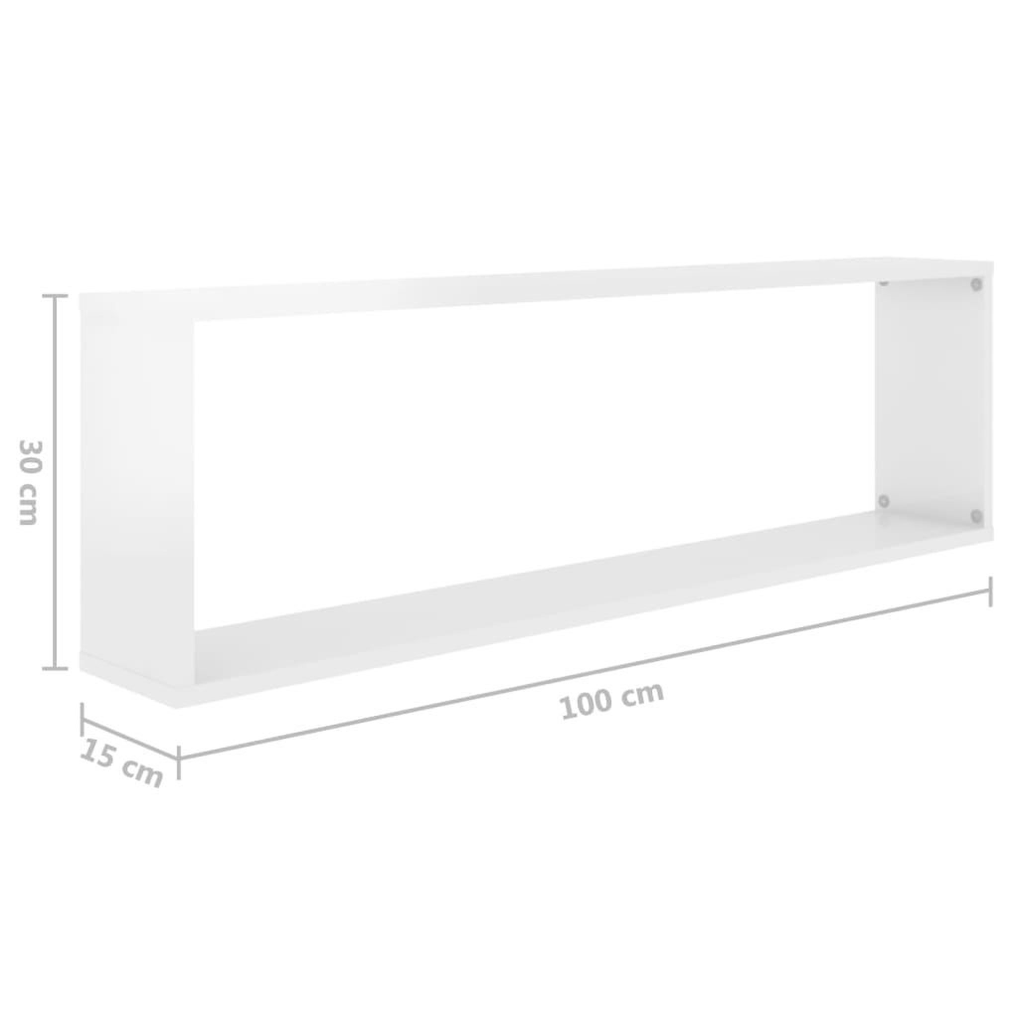 Voir la diapositive 6 : VIDAXL Etageres cube murales 2 pcs blanc brillant bois d'ingenierie
