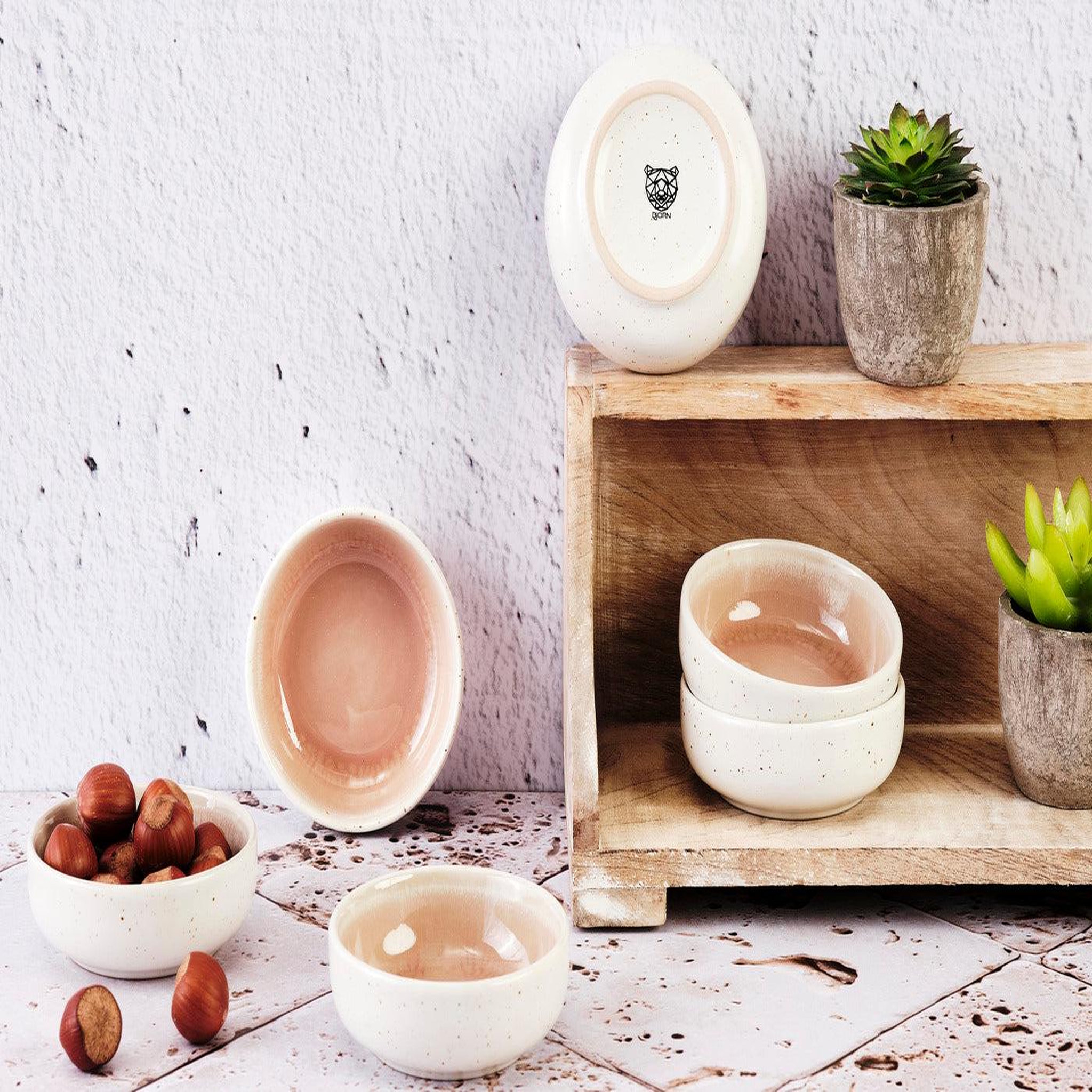 Voir la diapositive 2 : BJORN Bol oxygen ø9cm - 6 pièces - rose poudre