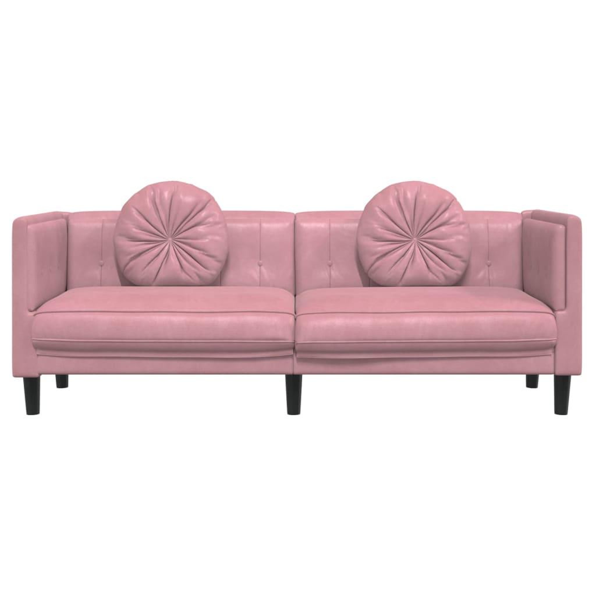 Voir la diapositive 4 : VIDAXL Canape avec coussins 3 places rose velours
