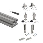 EMUCA SRL Lot de 2 cadres Zero avec quincaillerie et profilés pour montage au sol et au mur avec vérin circulaire -  Aluminium et Zamak -  Gris pierre