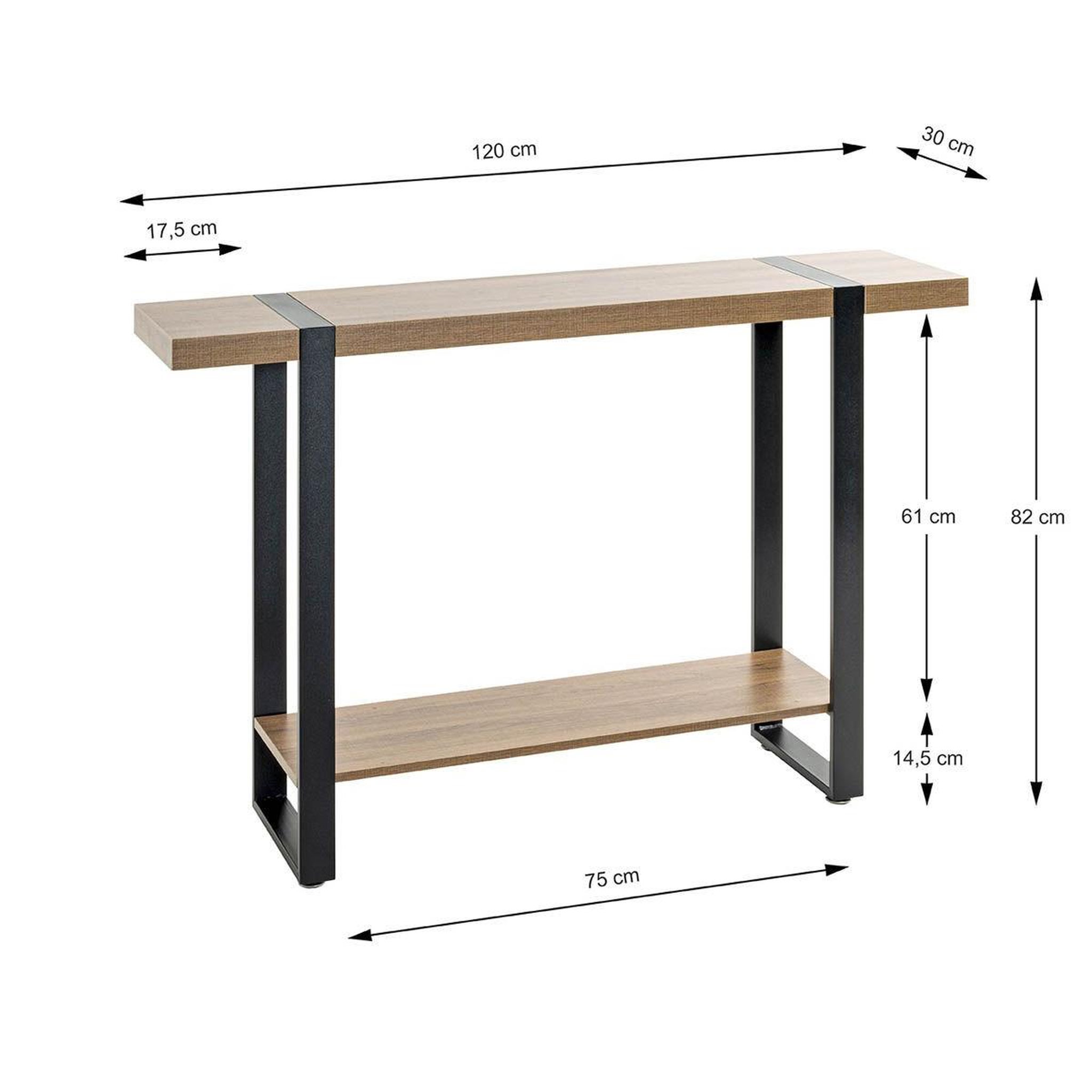 Voir la diapositive 5 : Paris Prix Console design  miranda  120cm chêne foncé & noir