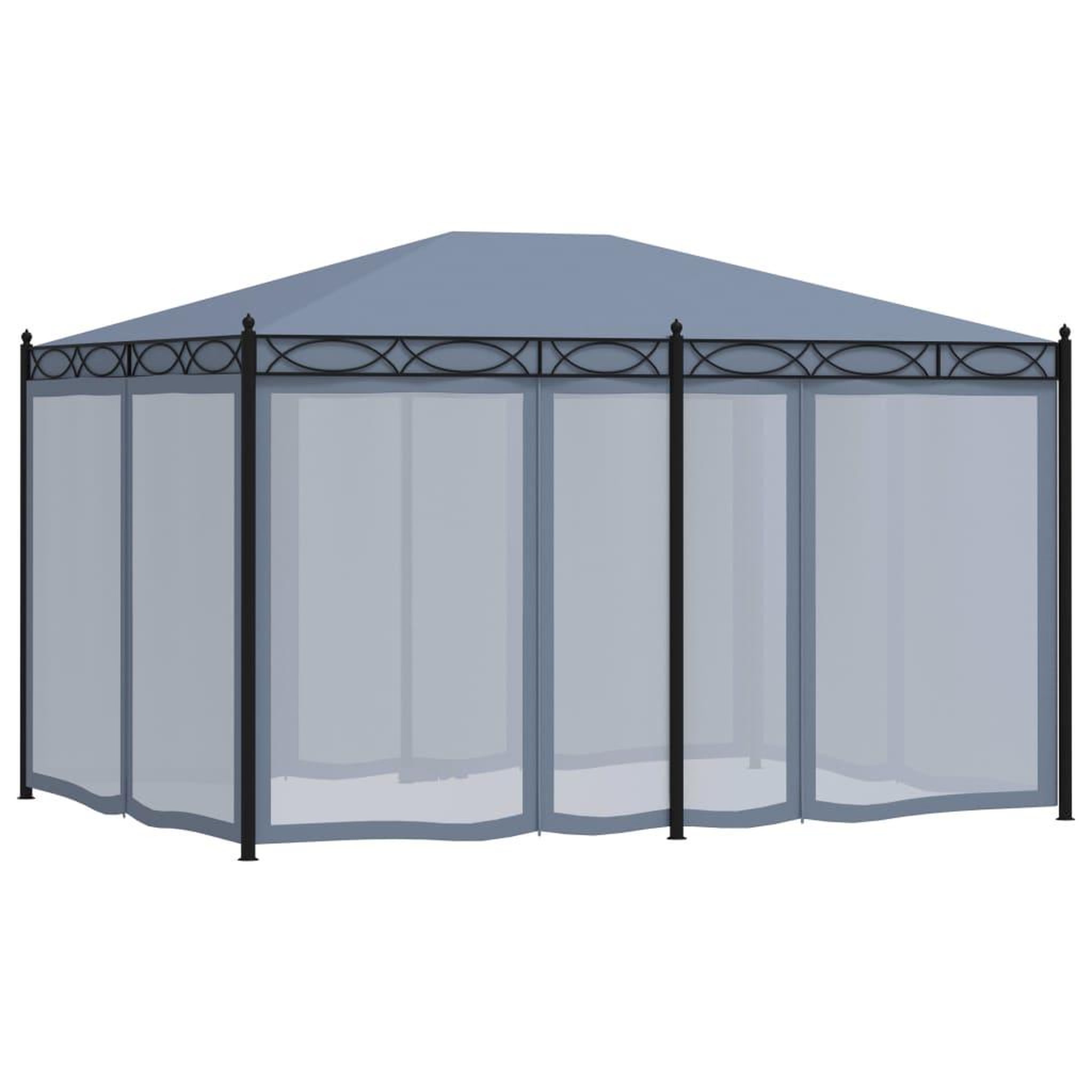 Voir la diapositive 4 : VIDAXL Tonnelle avec moustiquaire 3x4 m anthracite acier