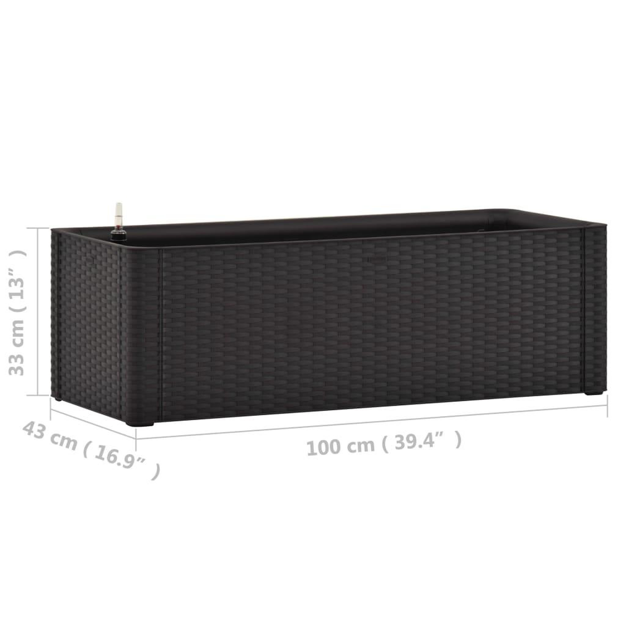 Voir la diapositive 6 : VIDAXL Lit sureleve de jardin systeme arrosage anthracite 100x43x33 cm