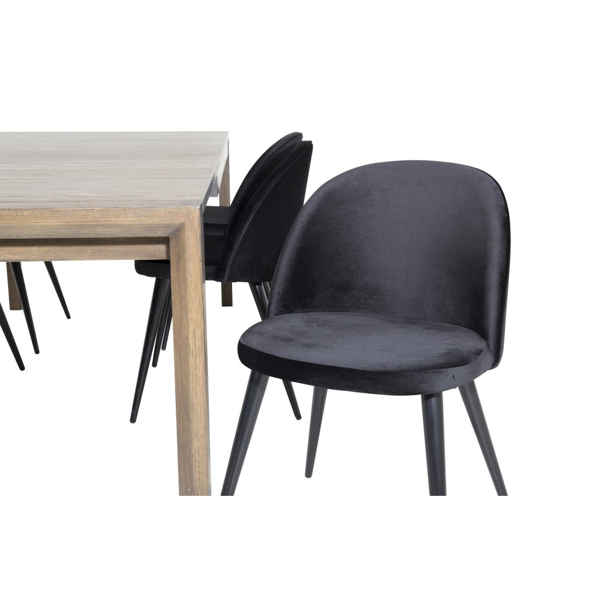 Voir la diapositive 3 : Paris Prix Ensemble Table à Manger Extensible & 6 Chaises  Slider & Velvet  170-250cm Noir & Marron