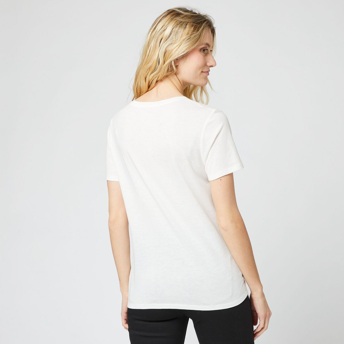 IN EXTENSO T-shirt manches courtes blanc imprimé tigre femme