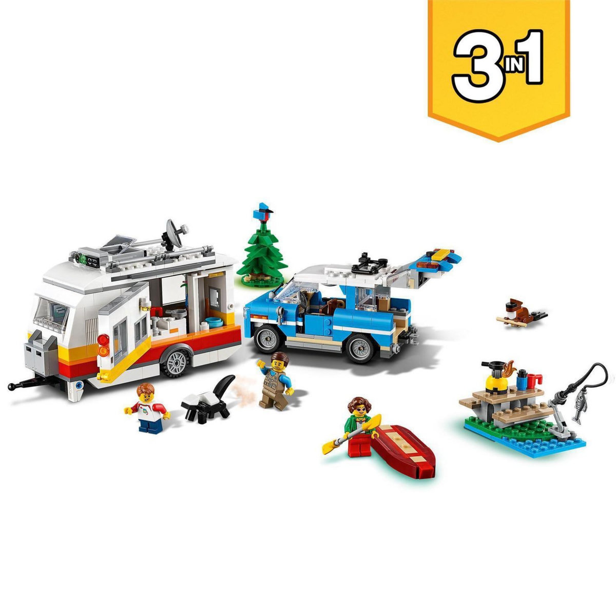 LEGO Creator 3 en 1 31108 Les Vacances en Caravane en Famille