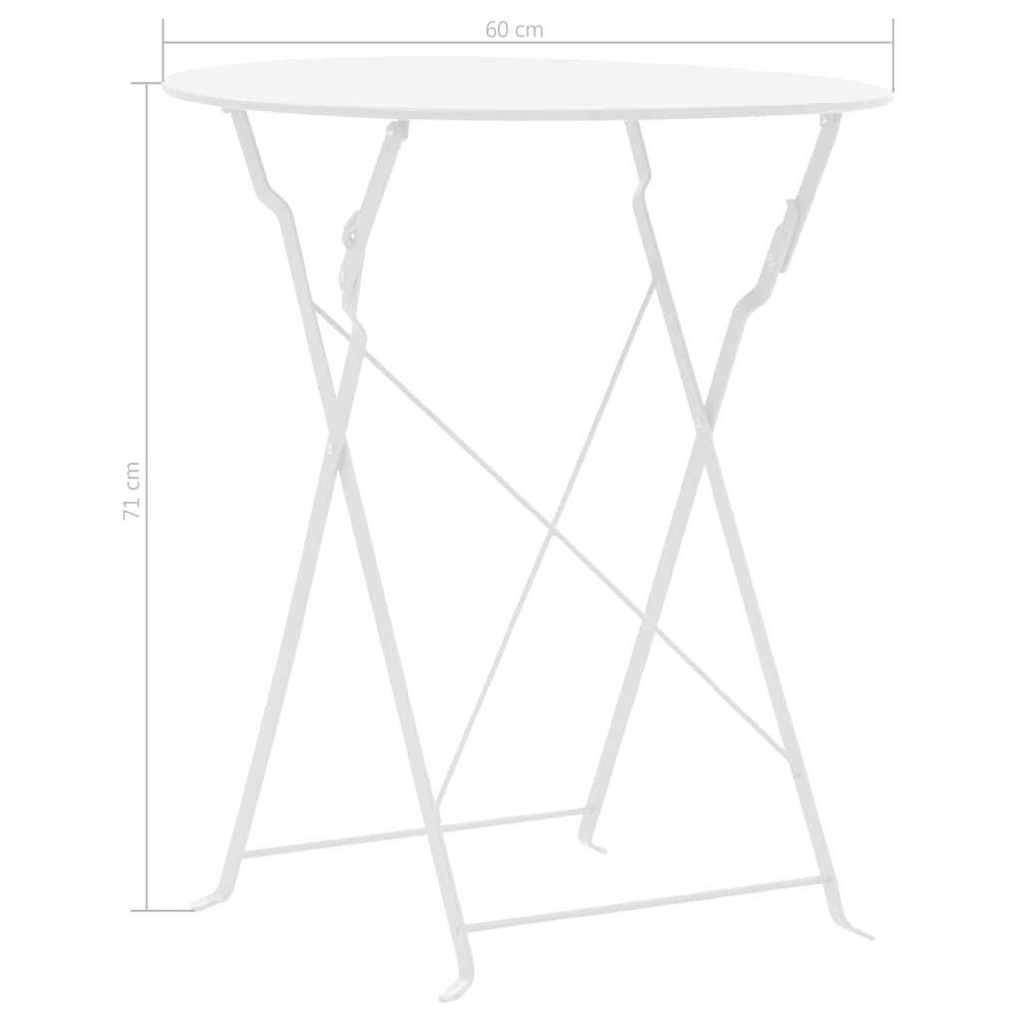 Voir la diapositive 6 : VIDAXL Mobilier de bistro 3 pcs Acier Blanc