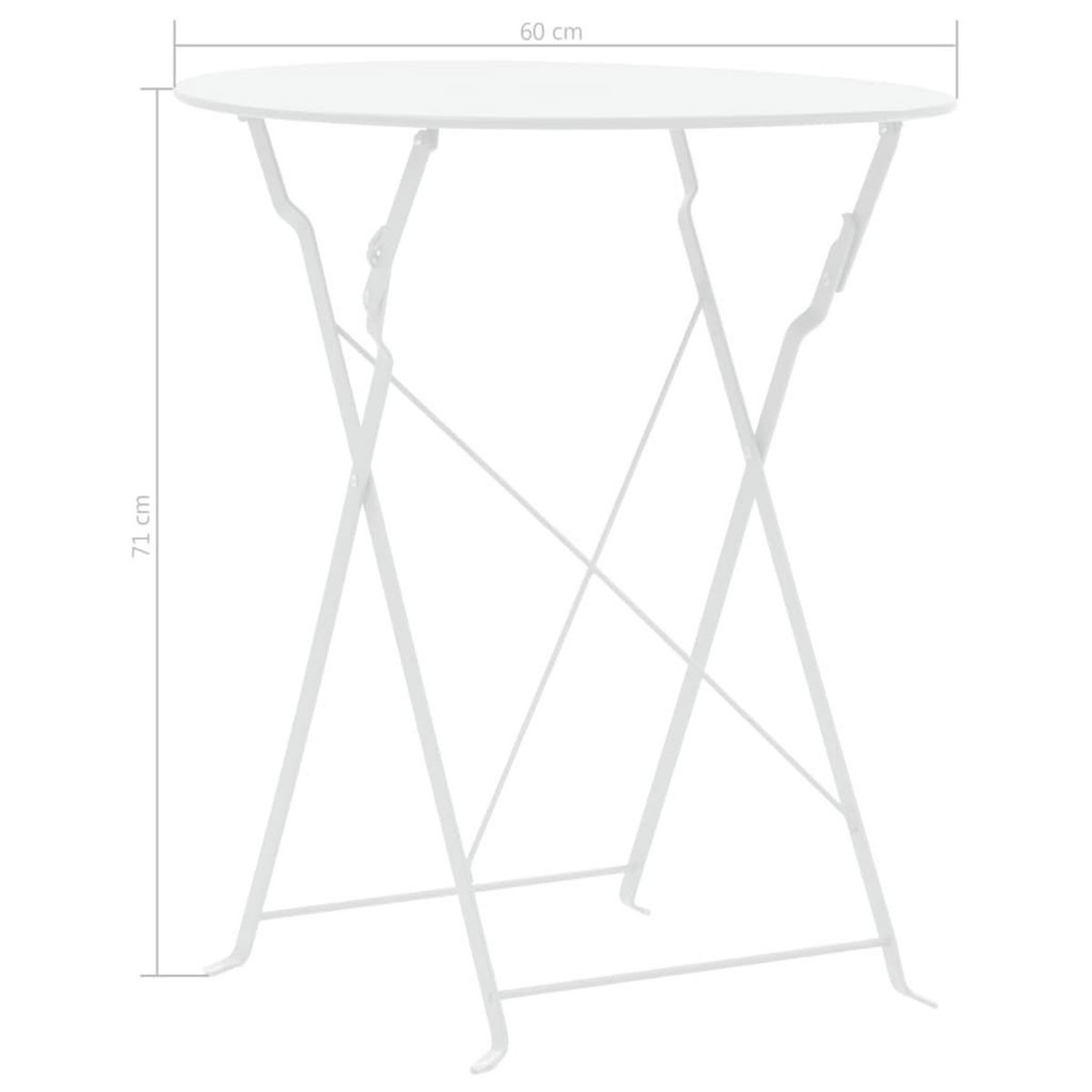 VIDAXL Mobilier de bistro 3 pcs Acier Blanc
