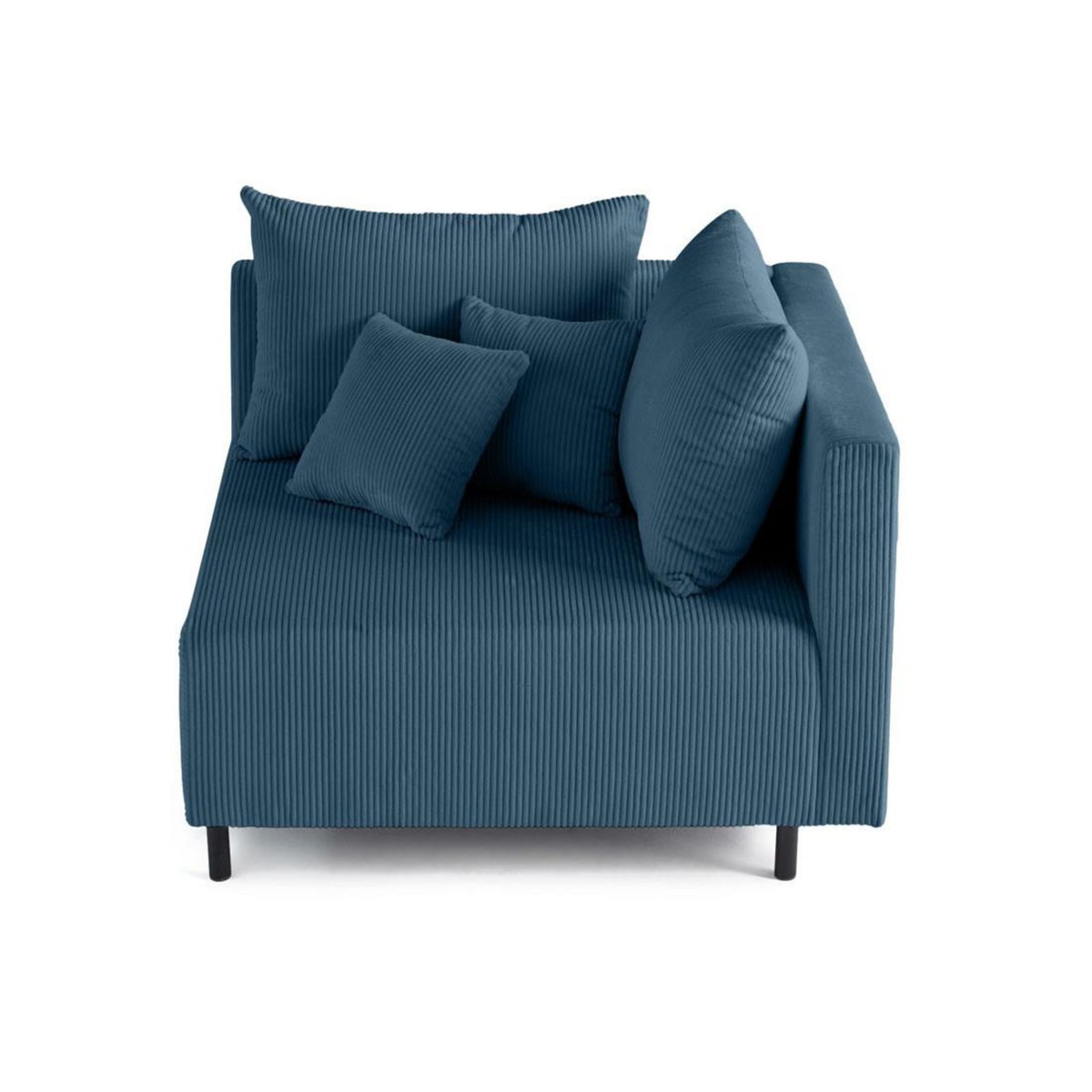 LISA DESIGN Edinburg - module d'assise d'angle droit - en velours côtelé