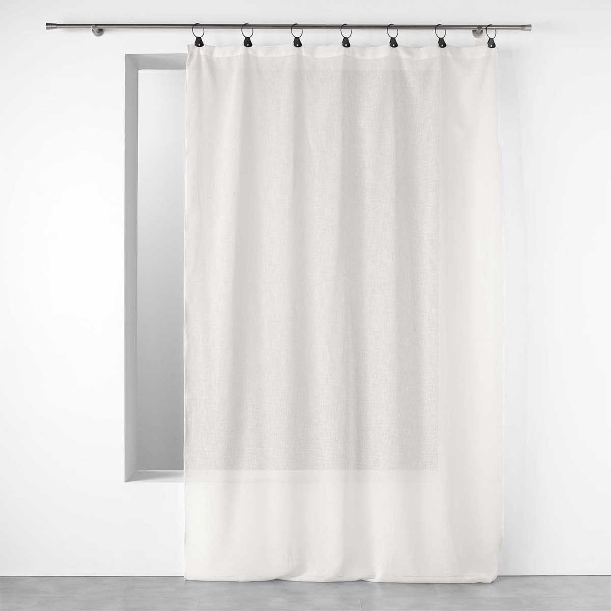 Douceur d'Intérieur Rideau voilage à anneaux  linka  140x240cm blanc