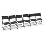 Paris Prix Lot de 6 Chaises de Jardin Pliantes  Boston  82cm Gris Anthracite