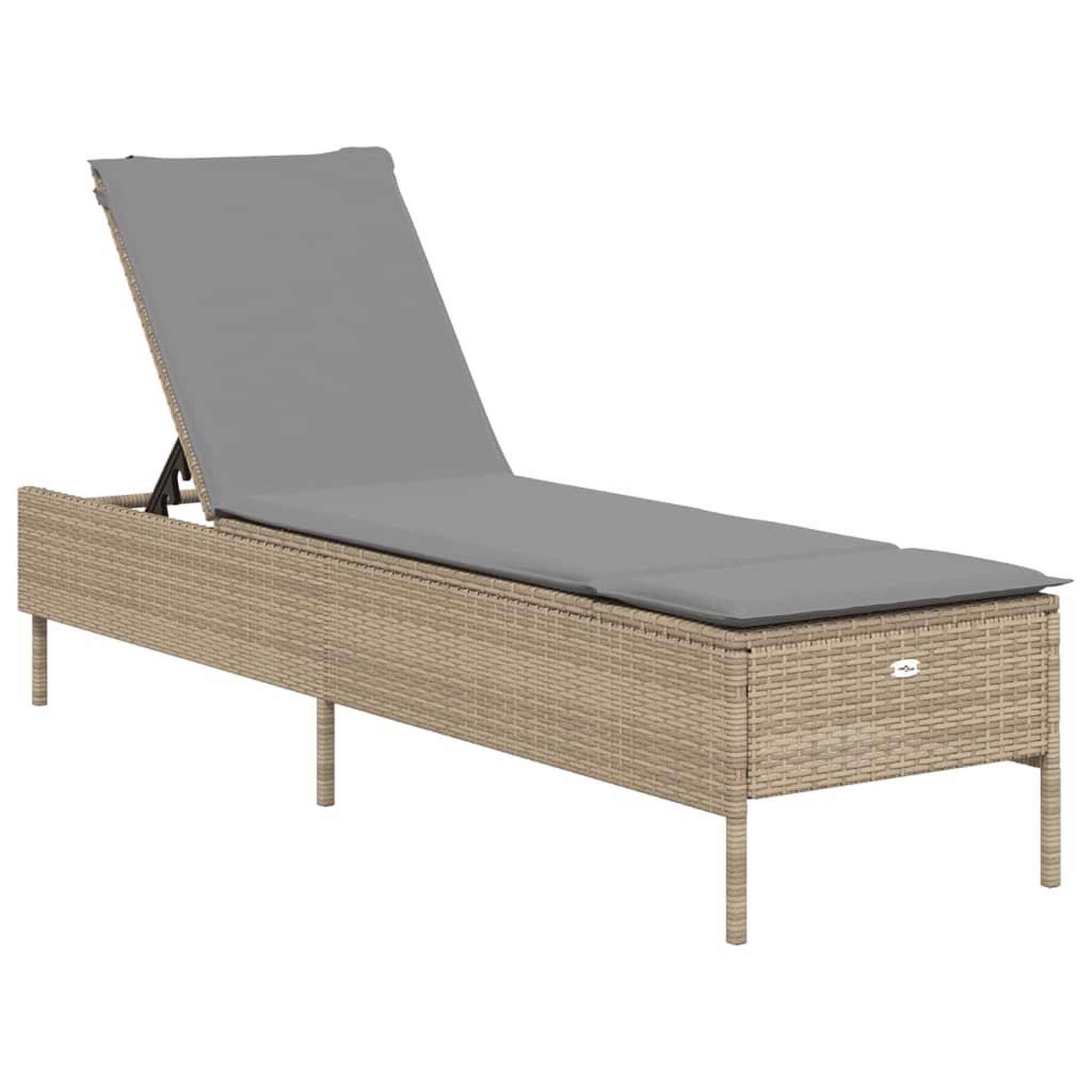 Voir la diapositive 2 : VIDAXL Chaise longue avec coussin beige resine tressee