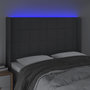 Voir la diapositive 4 : VIDAXL Tete de lit a LED Gris fonce 147x16x118/128 cm Tissu