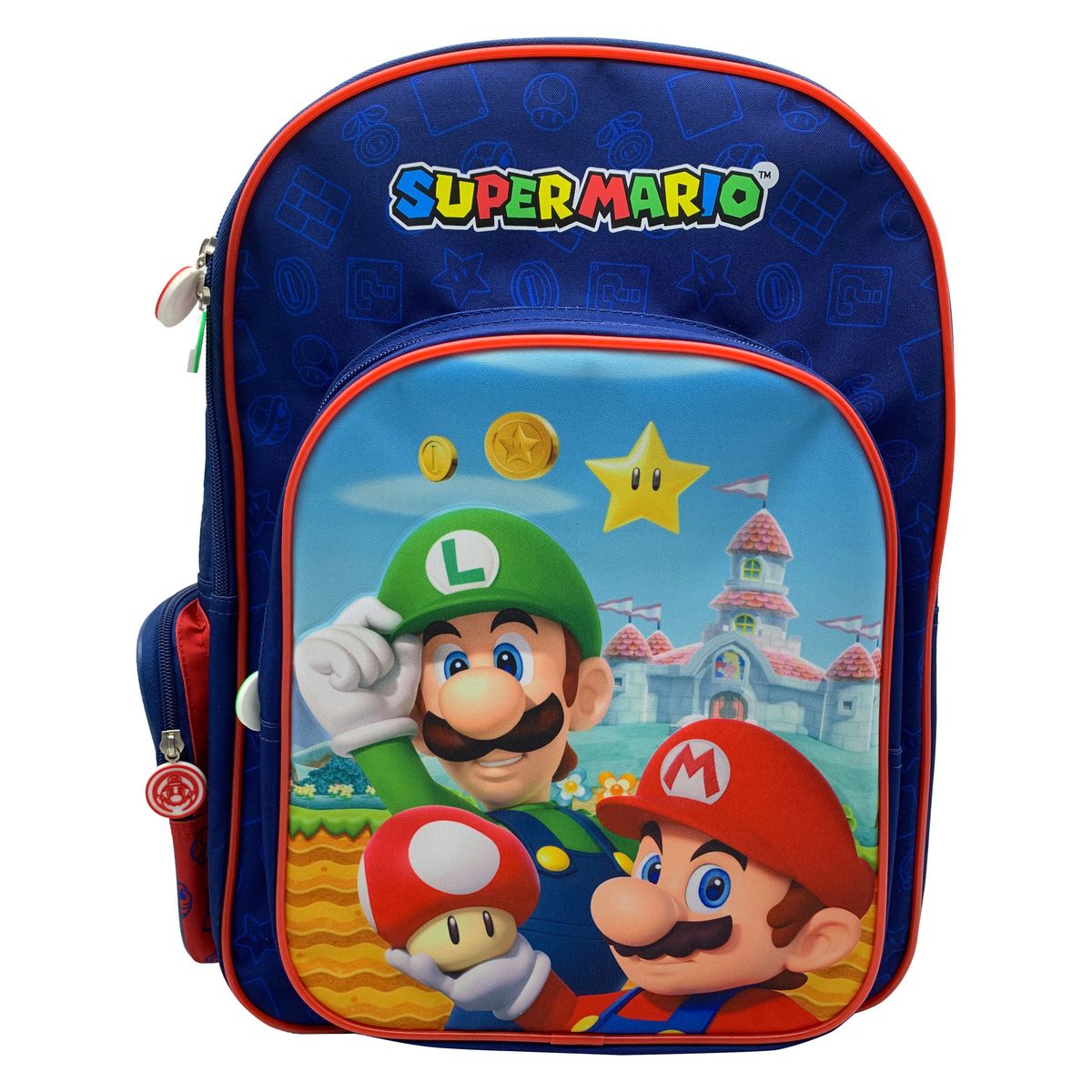 Sac à dos 3 compartiments polyester marine SUPER MARIO BROS NINTENDO