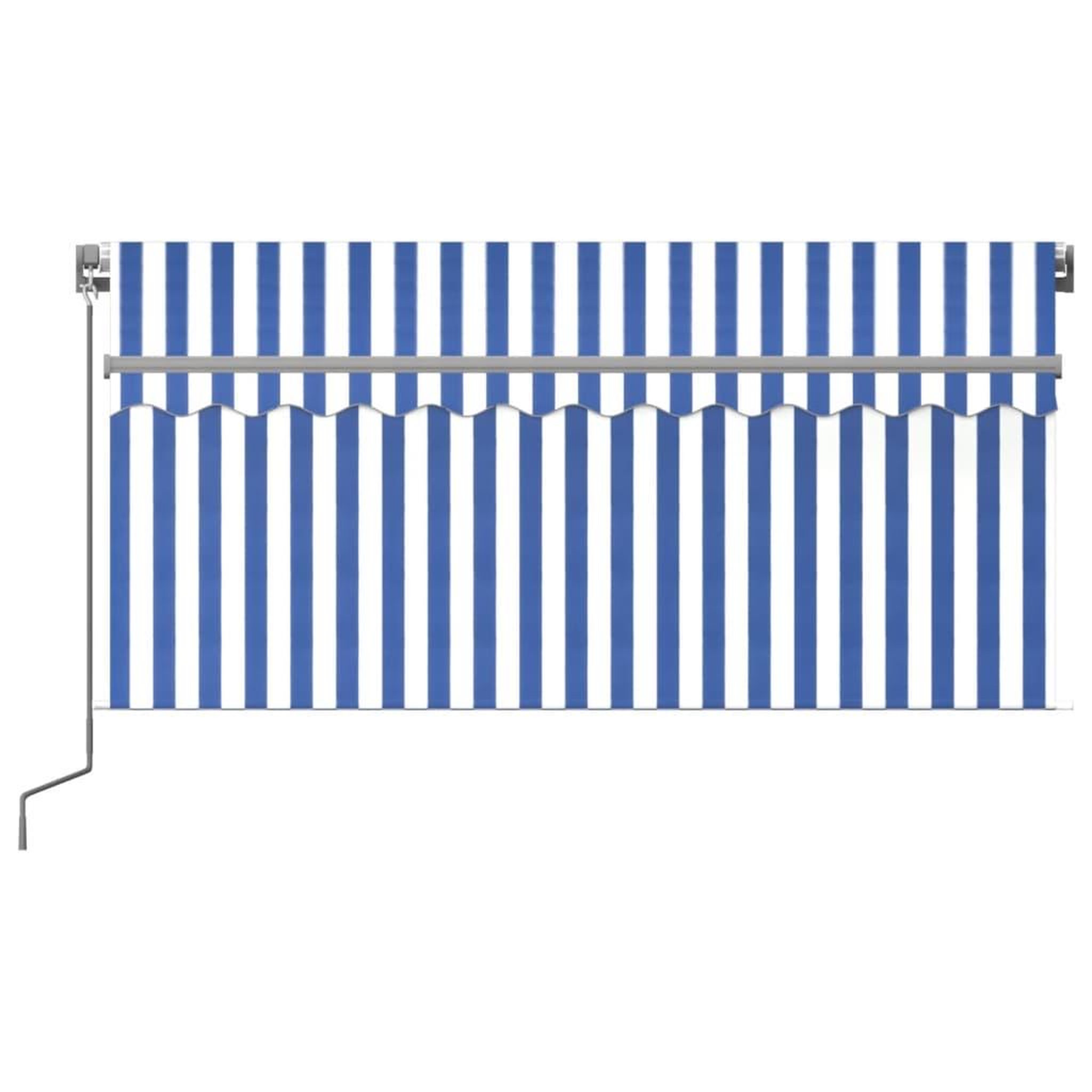 Voir la diapositive 3 : VIDAXL Auvent manuel retractable et store et LED 3x2,5 m Bleu et blanc
