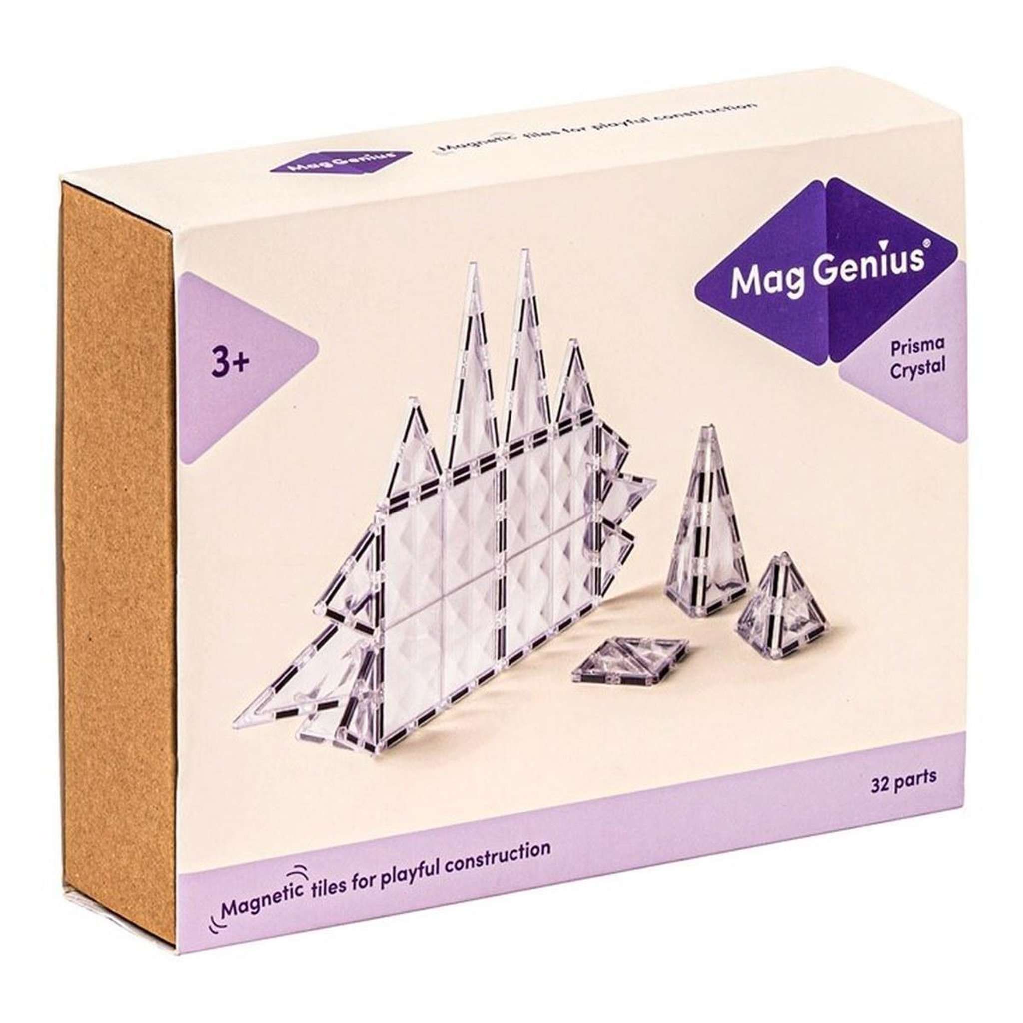 Voir la diapositive 2 : MAGGENIUS Blocs de construction magnétiques — Cristal — 32 pièces