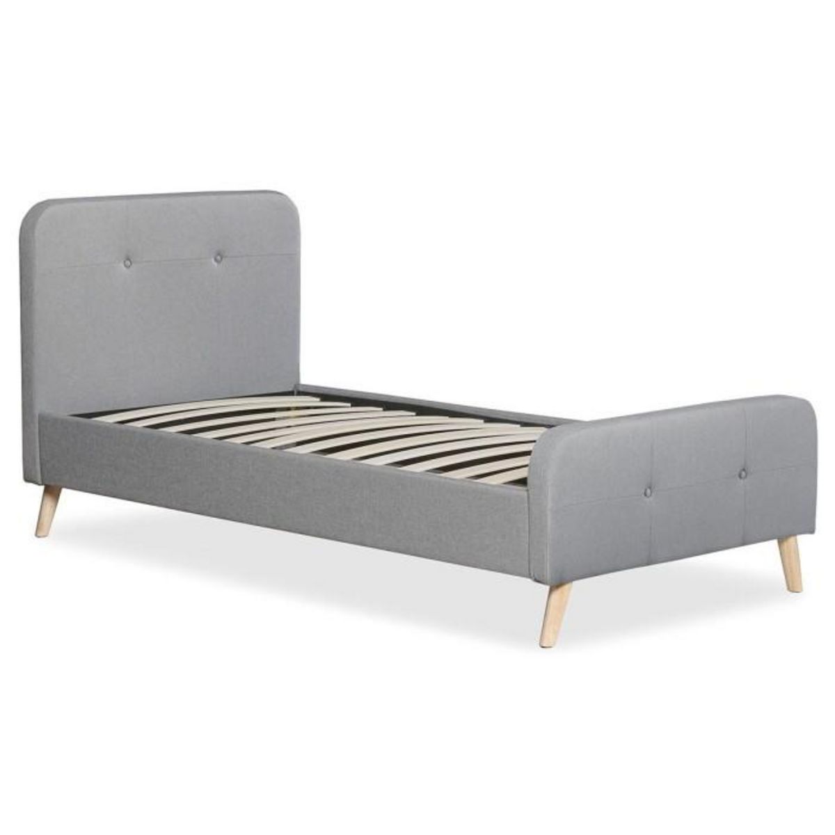 Paris Prix Lit Scandinave & Sommier  Sad  90x190cm Gris