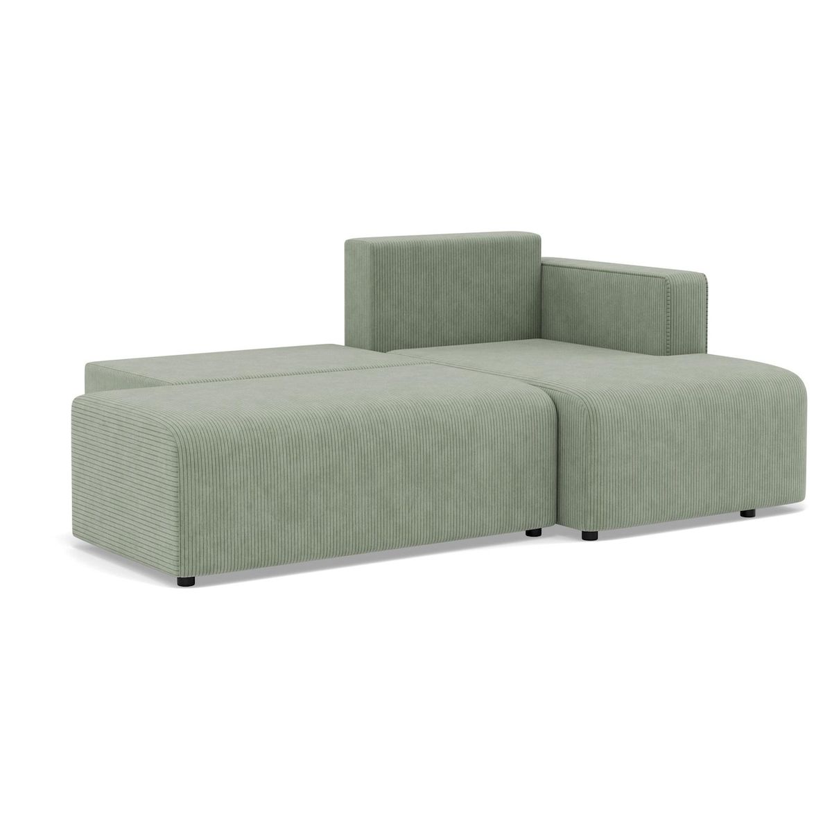 BEST MOBILIER Topaze - canapé d'angle droit 4 places convertible avec coffre en velours côtelé