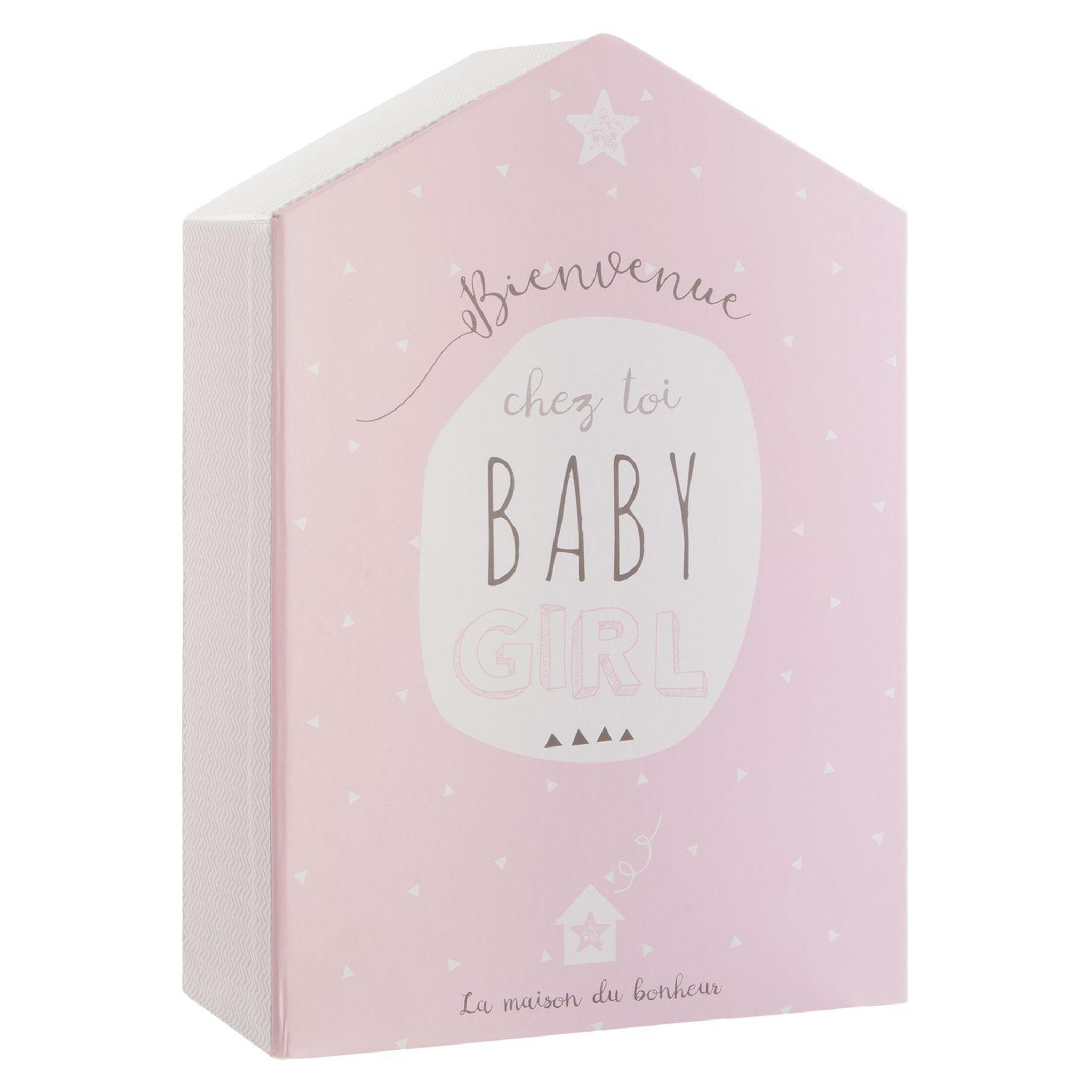 Atmosphera Kids Coffret de naissance Maison - 21 x 30 cm. Coloris disponibles : Rose, Beige