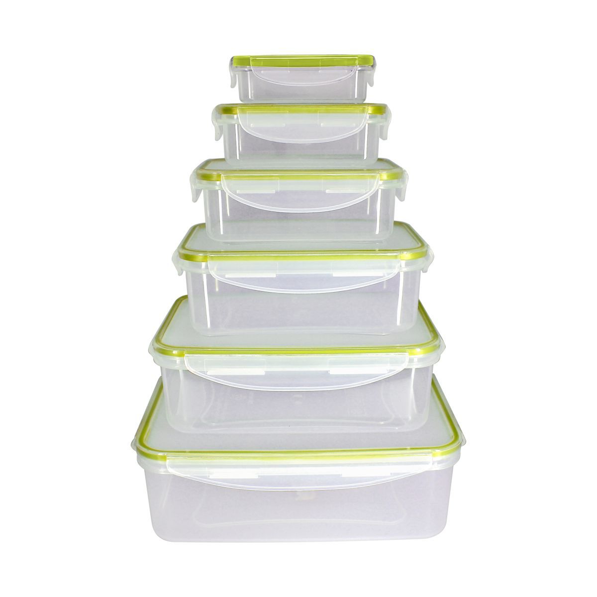 Lot de 6 boîtes rectangles hermétiques en plastique