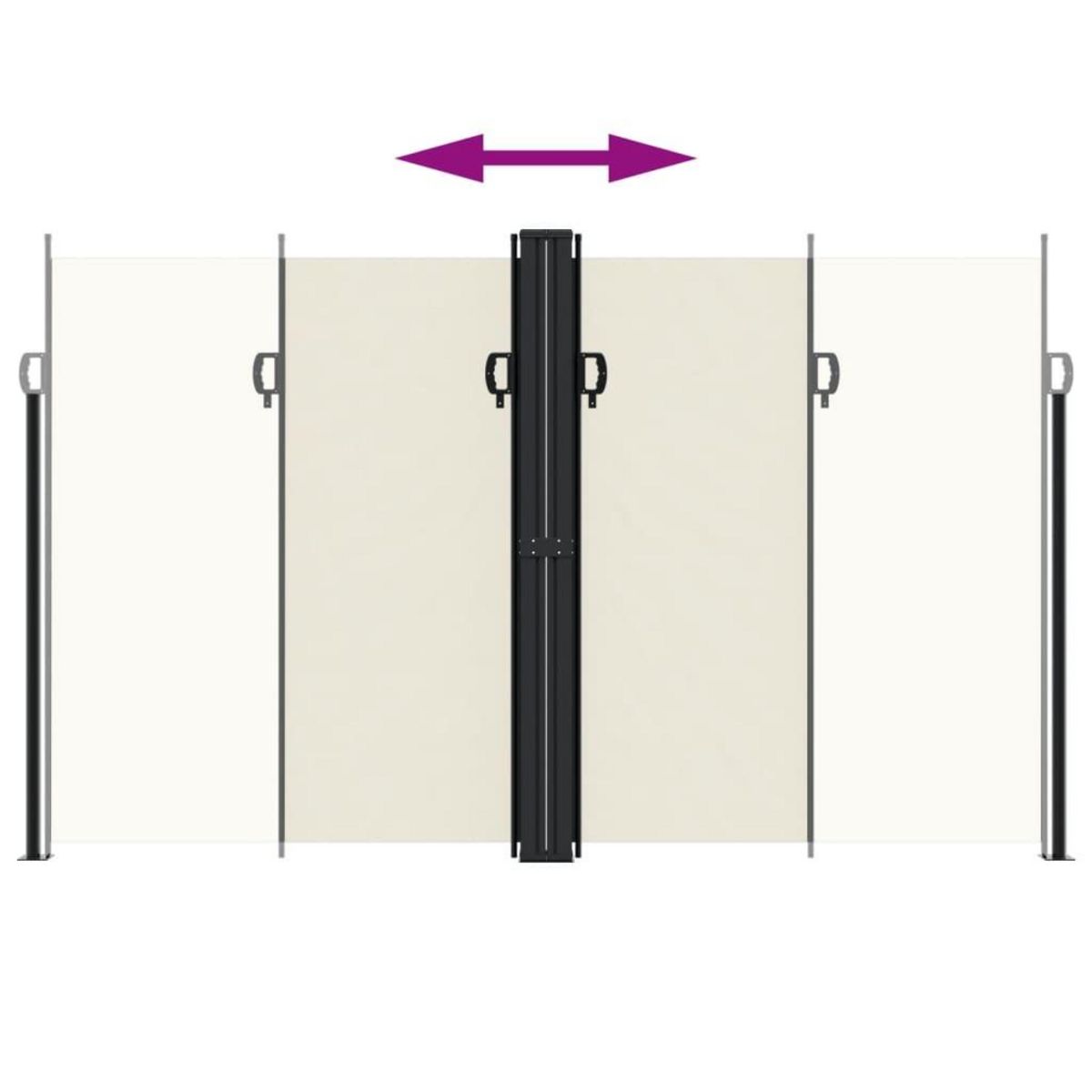 VIDAXL Auvent lateral retractable creme 200x600 cm