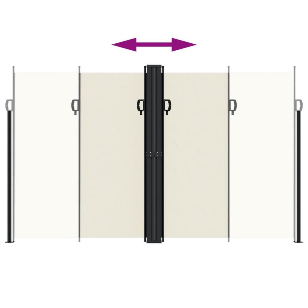 VIDAXL Auvent lateral retractable creme 200x600 cm