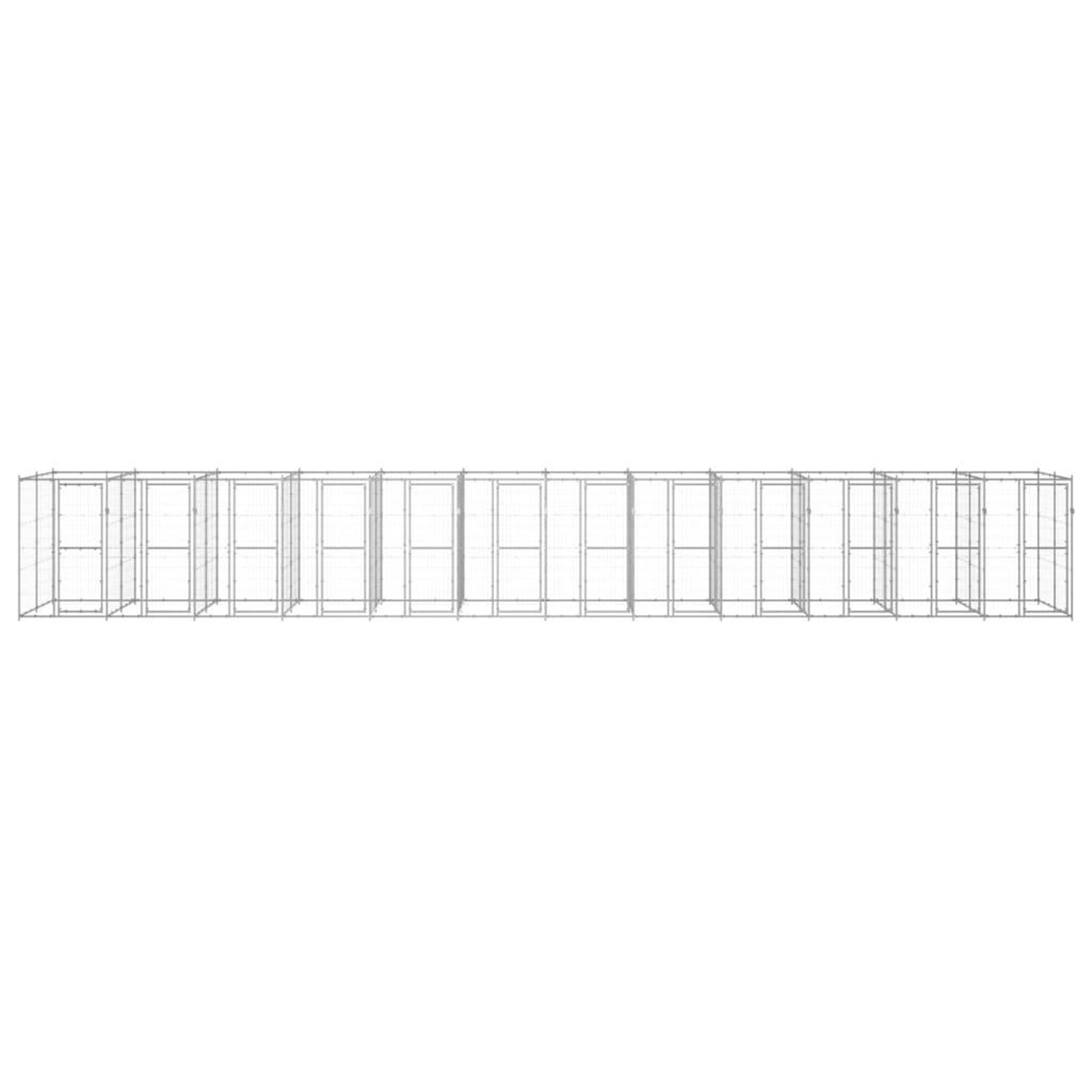 Voir la diapositive 2 : VIDAXL Chenil exterieur Acier galvanise 29,02 m²