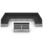 Voir la diapositive 3 : VIDAXL Salon de jardin 12 pcs avec coussins Gris Bois de pin massif