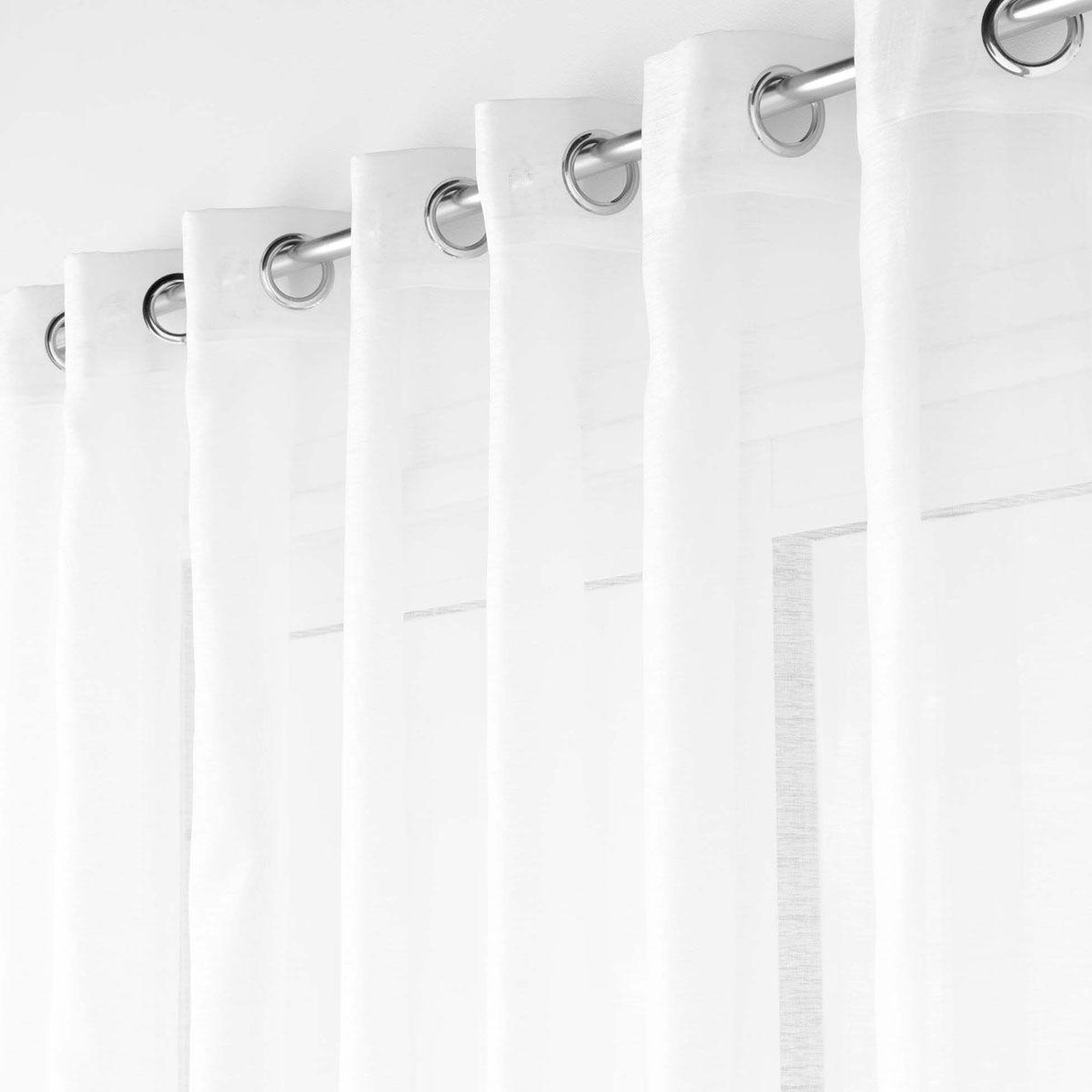 Voir la diapositive 2 : Douceur d'Intérieur Rideau voilage à œillets  lisséa  300x240cm blanc