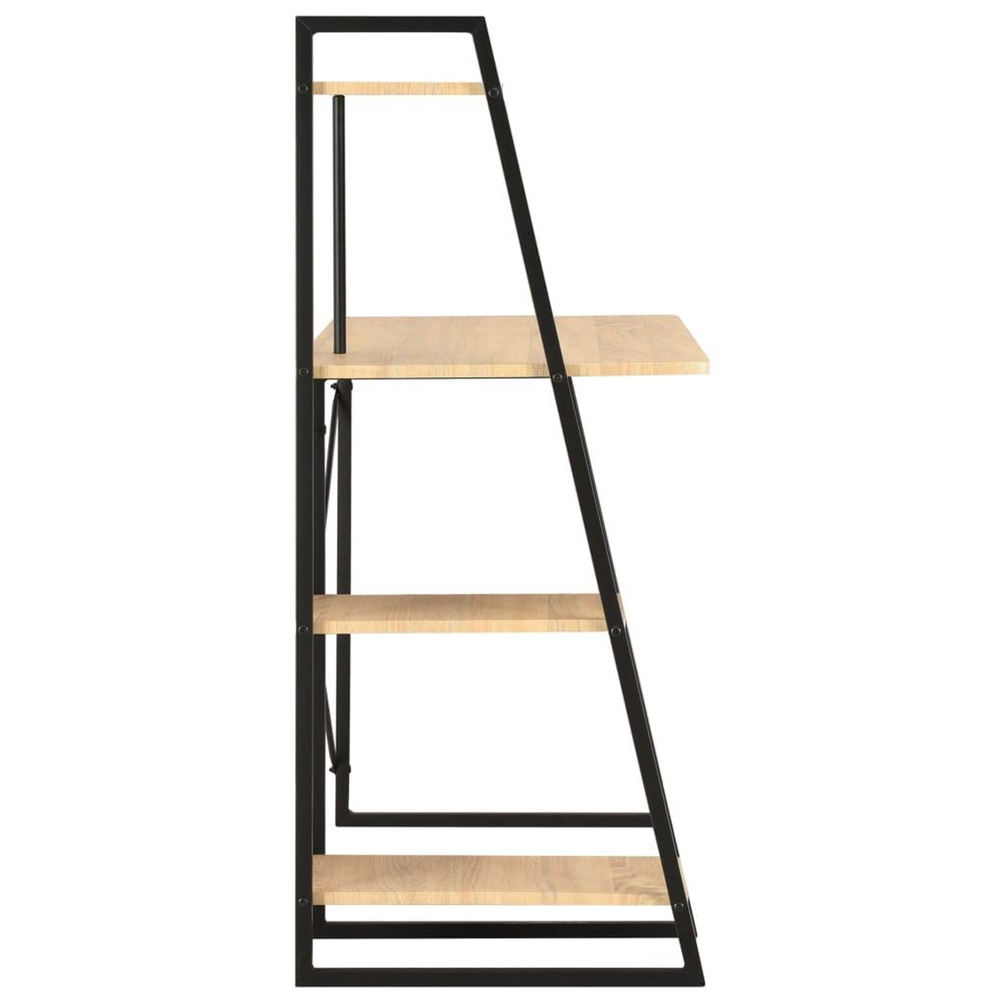 Voir la diapositive 3 : VIDAXL Bureau avec etagere Noir et chene 102x50x117 cm
